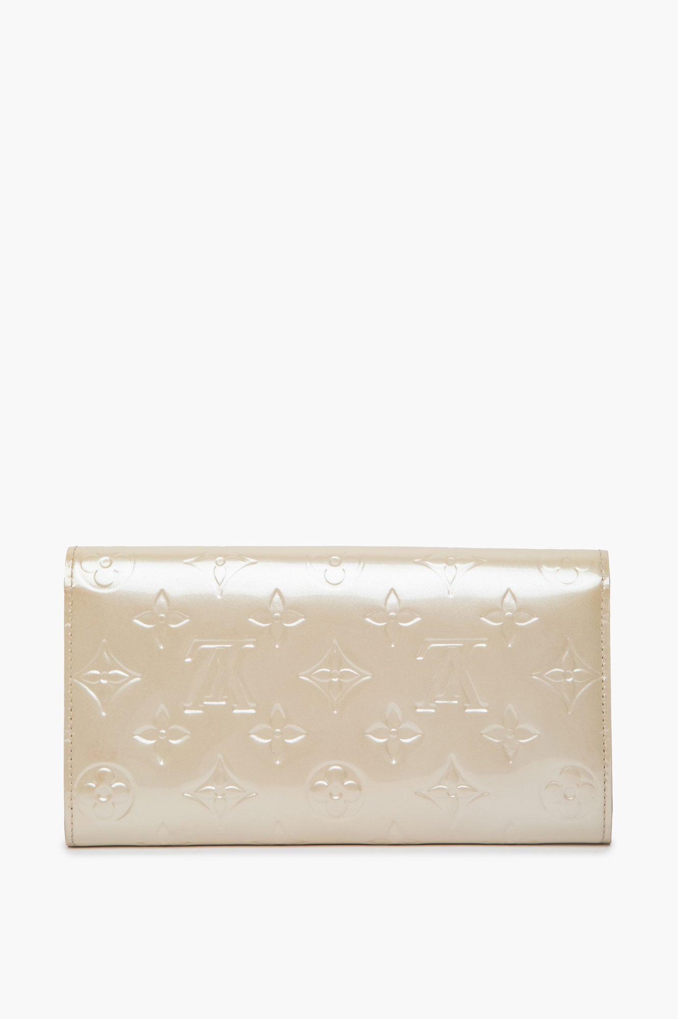 Louis Vuitton Blanc Corail Pearl Vernis Monogram Sarah Wallet