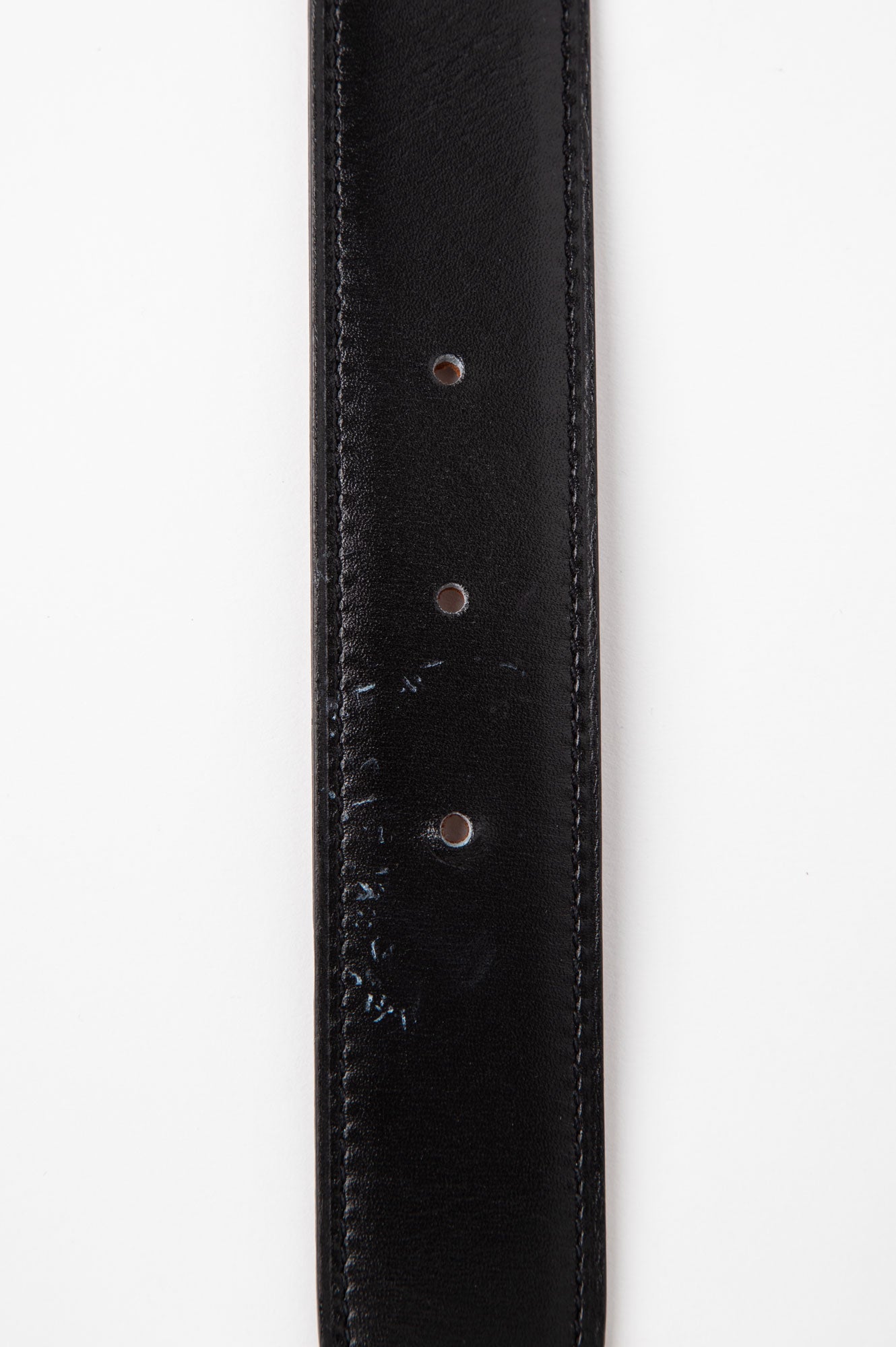 Hermès Noir/Gold Reversible Leather Gold Plated H Buckle Belt 80 cm