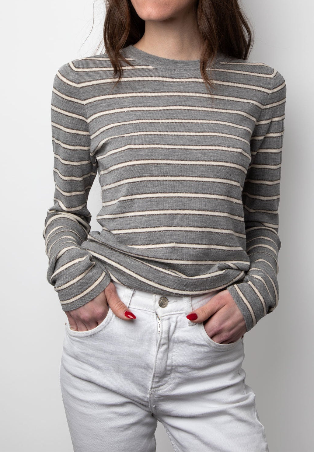 Brunello Cucinelli Cashmere Stripe Sweater Size L