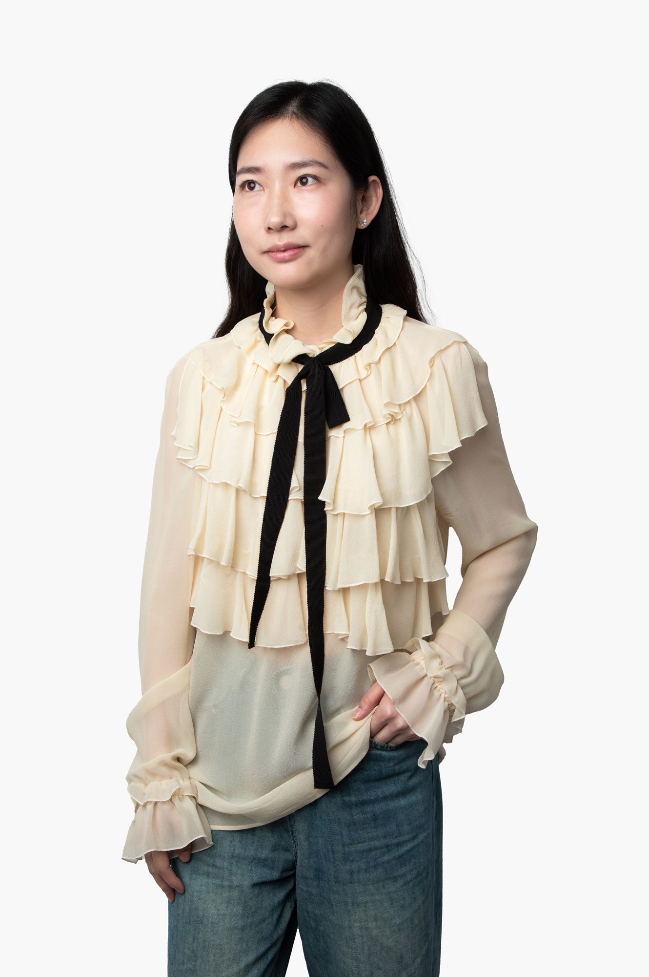 Gucci Silk Cream Shirt Size 42