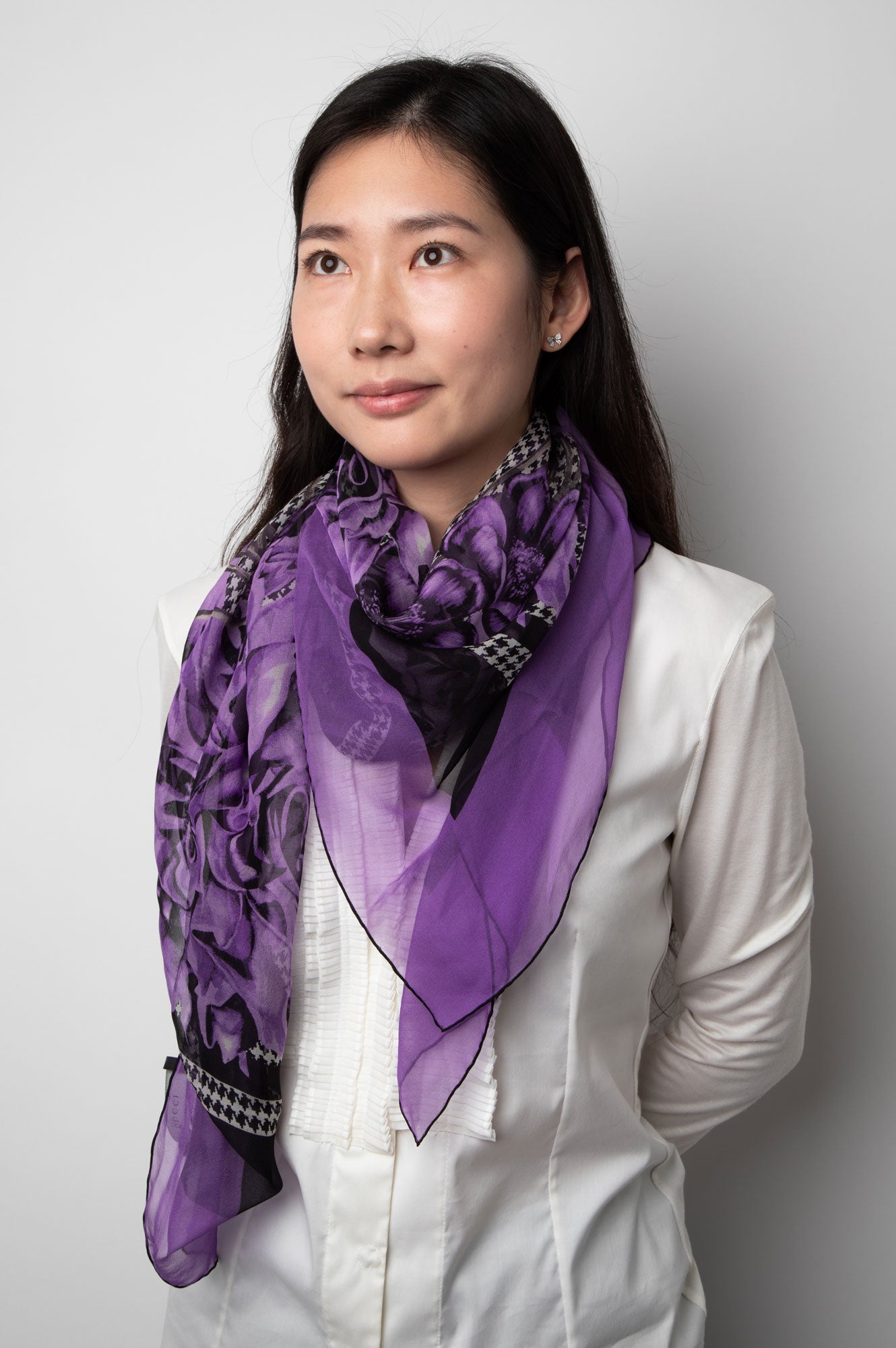 Gucci Purple Silk Square Scarf