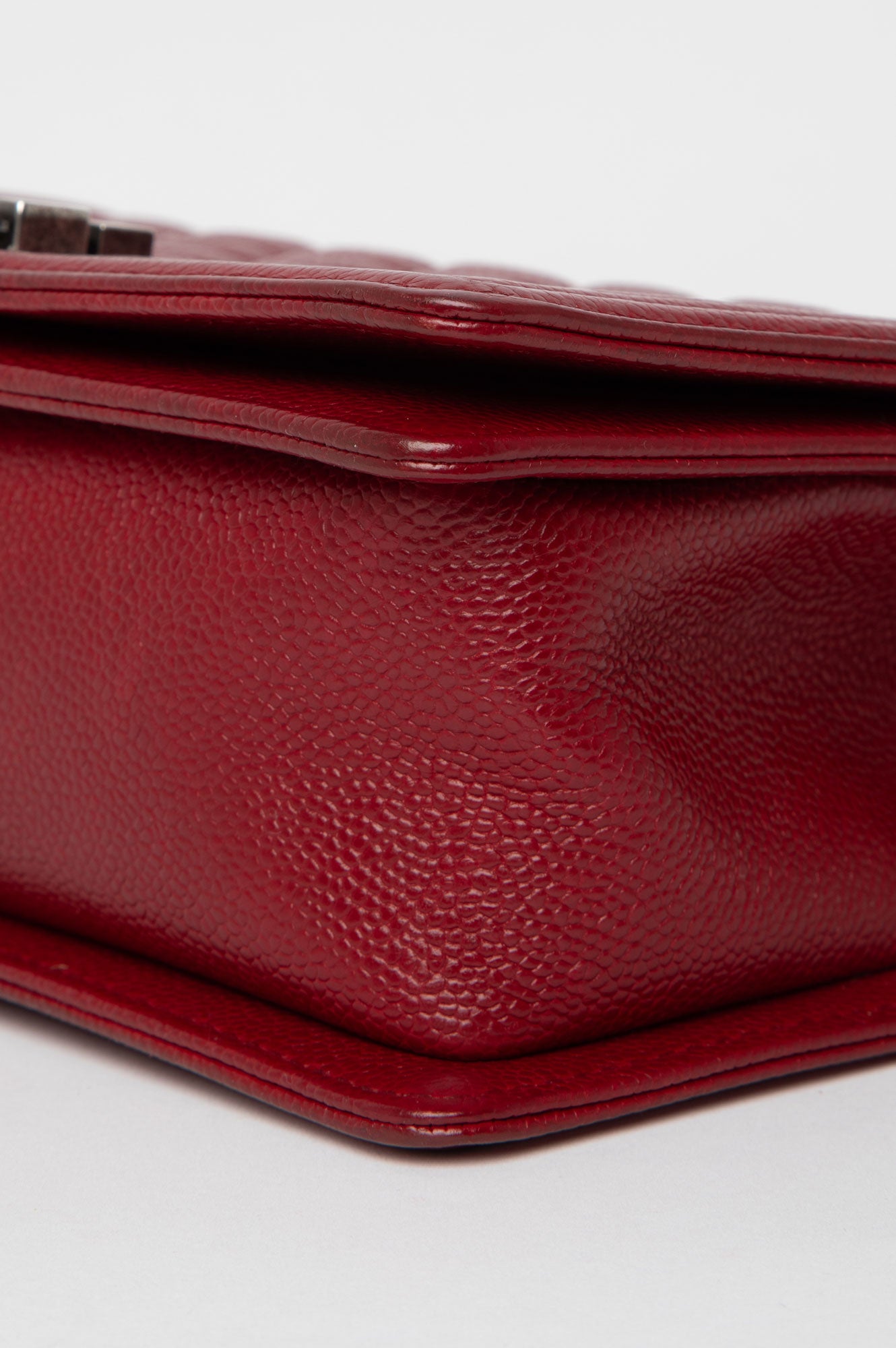Chanel Red Caviar Le Boy Medium Bag