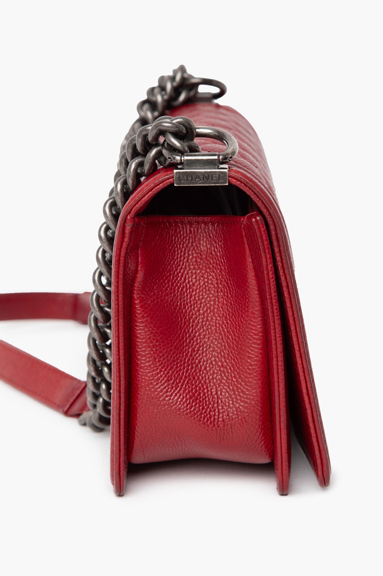 Chanel Red Caviar Le Boy Medium Bag