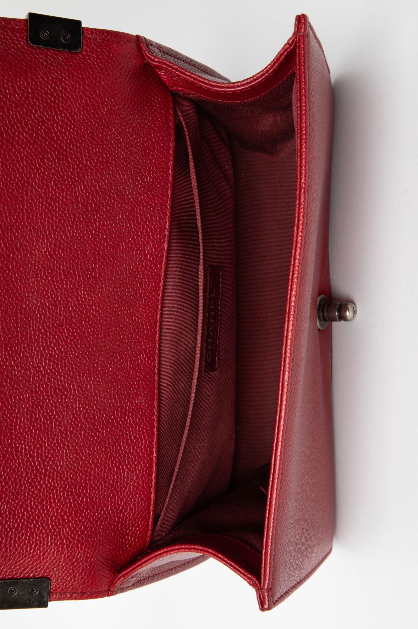Chanel Red Caviar Le Boy Medium Bag
