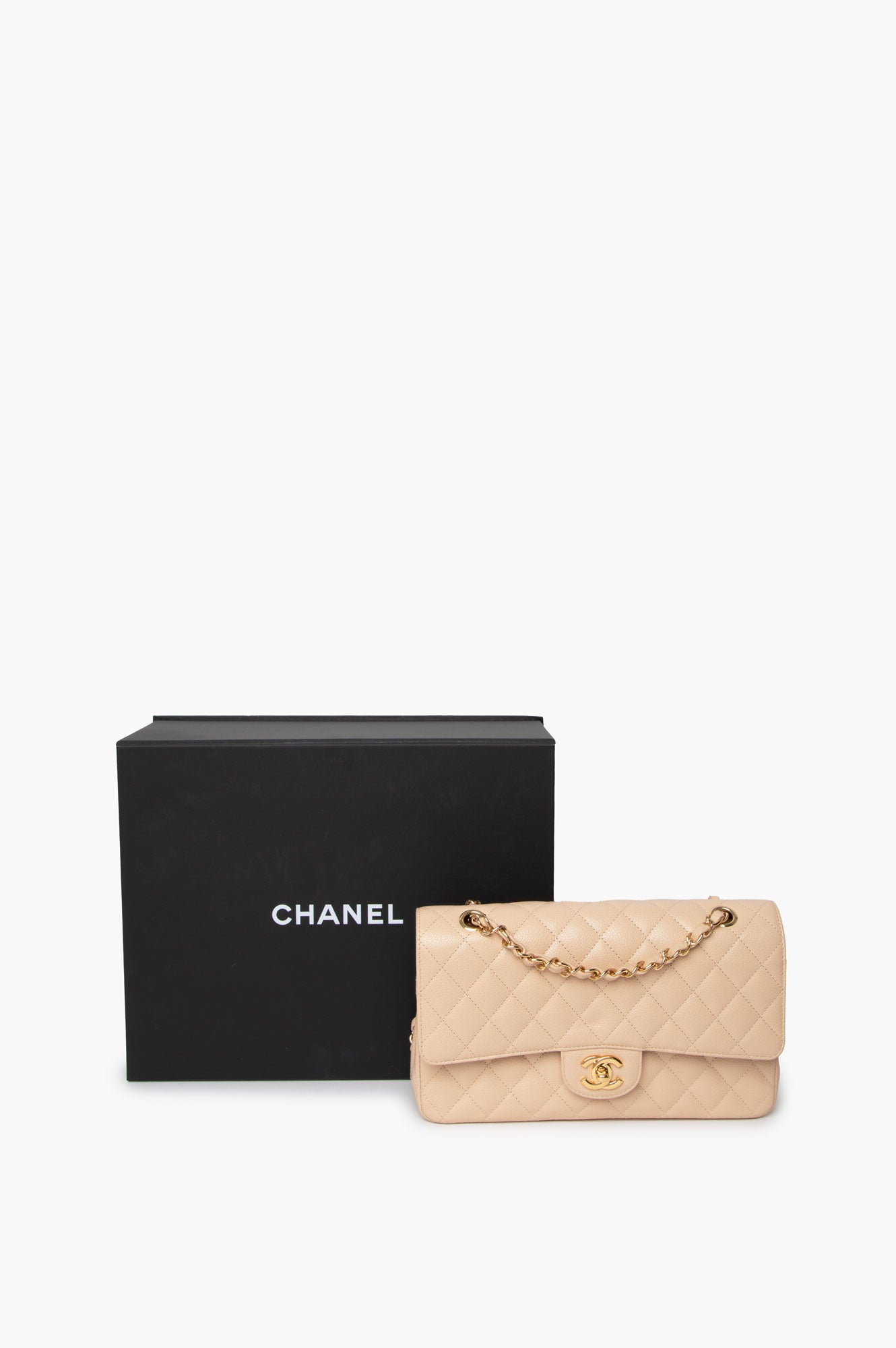 Chanel Beige Caviar Medium Classic Double Flap Bag