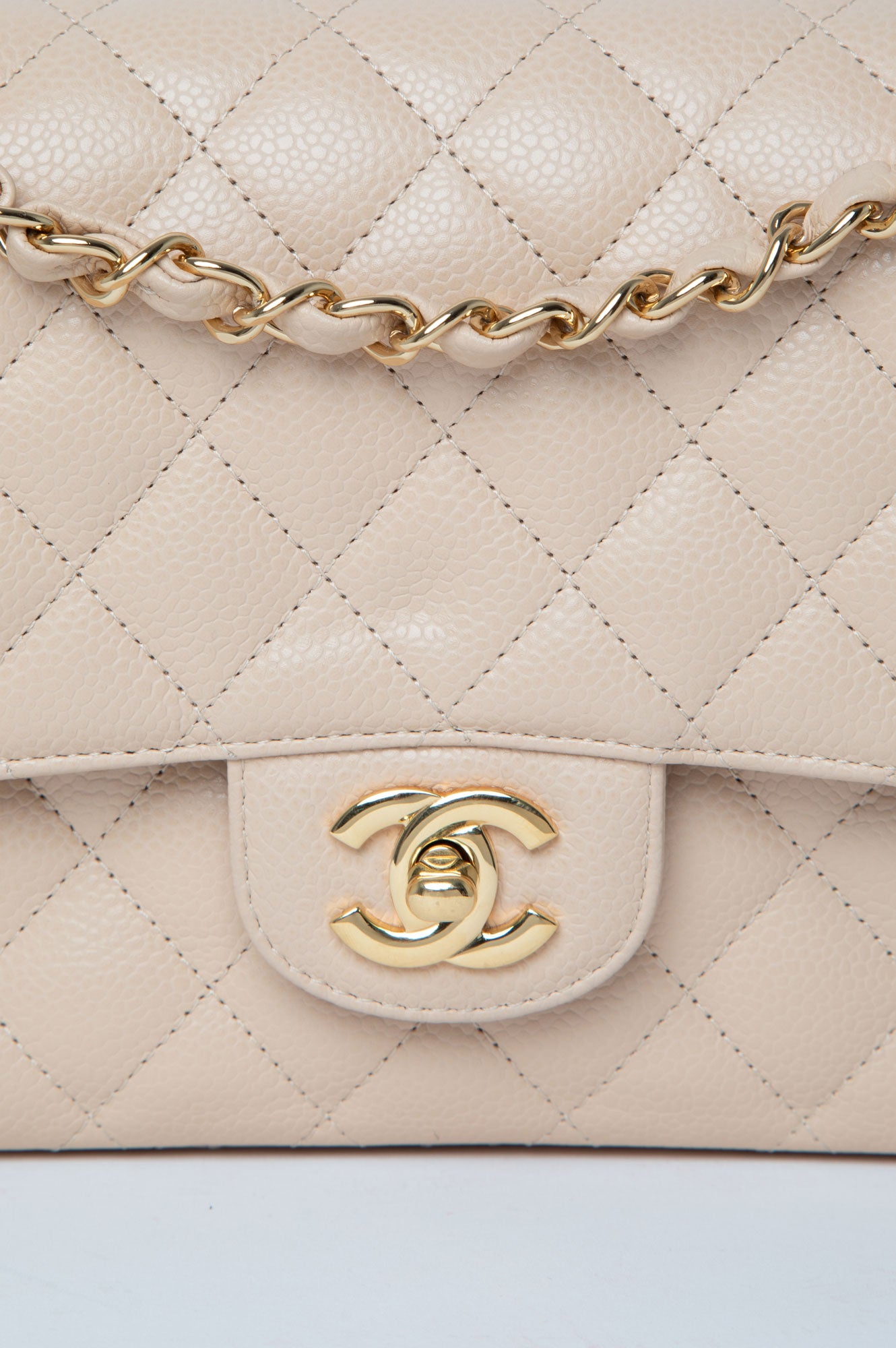 Chanel Beige Caviar Medium Classic Double Flap Bag