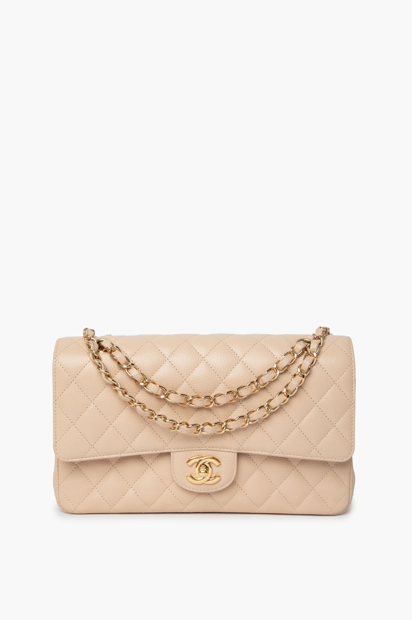 Chanel Beige Caviar Medium Classic Double Flap Bag