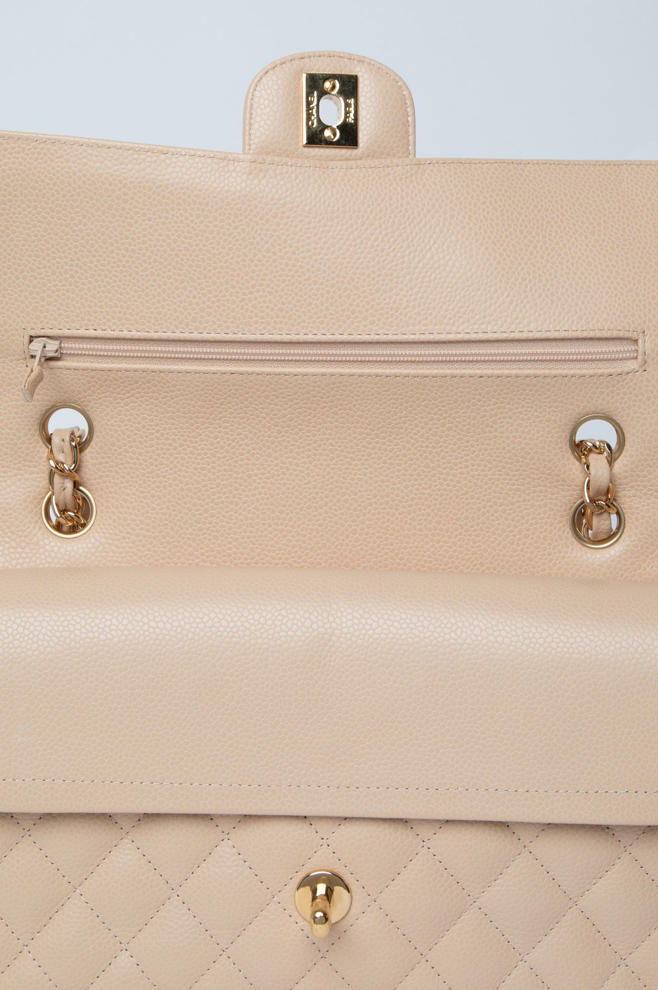 Chanel Beige Caviar Medium Classic Double Flap Bag