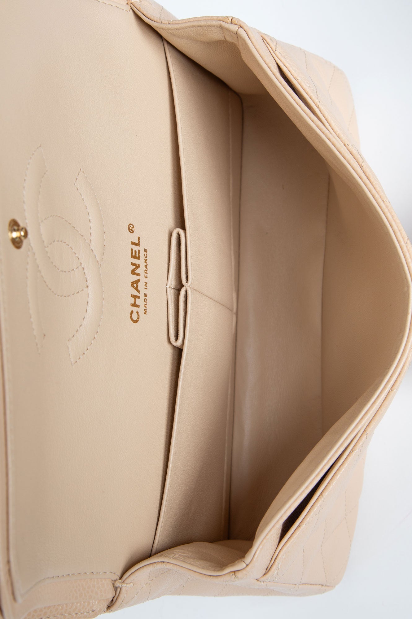 Chanel Beige Caviar Medium Classic Double Flap Bag