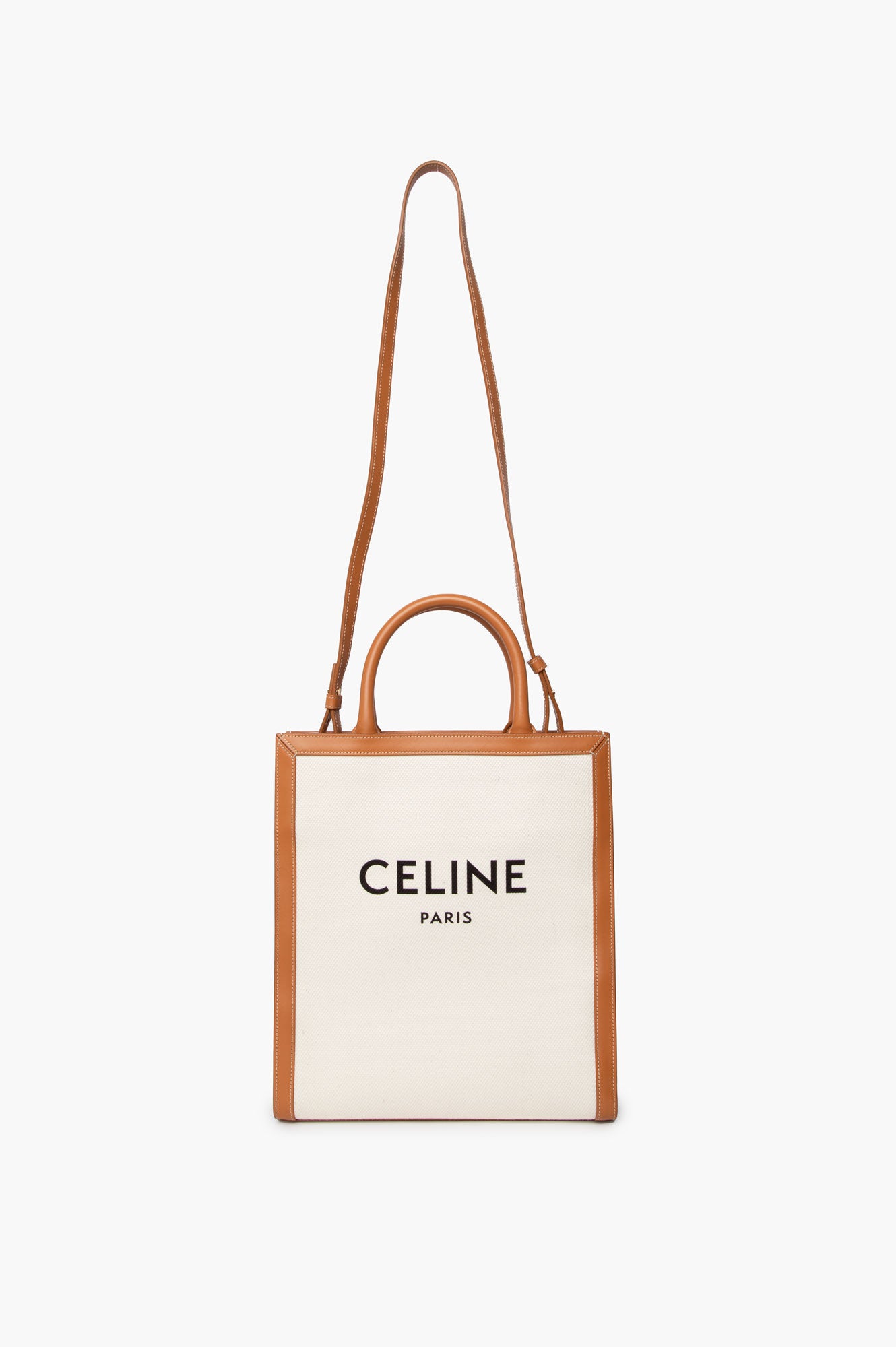 Celine Beige Small Canva Vertical Cabas Bag