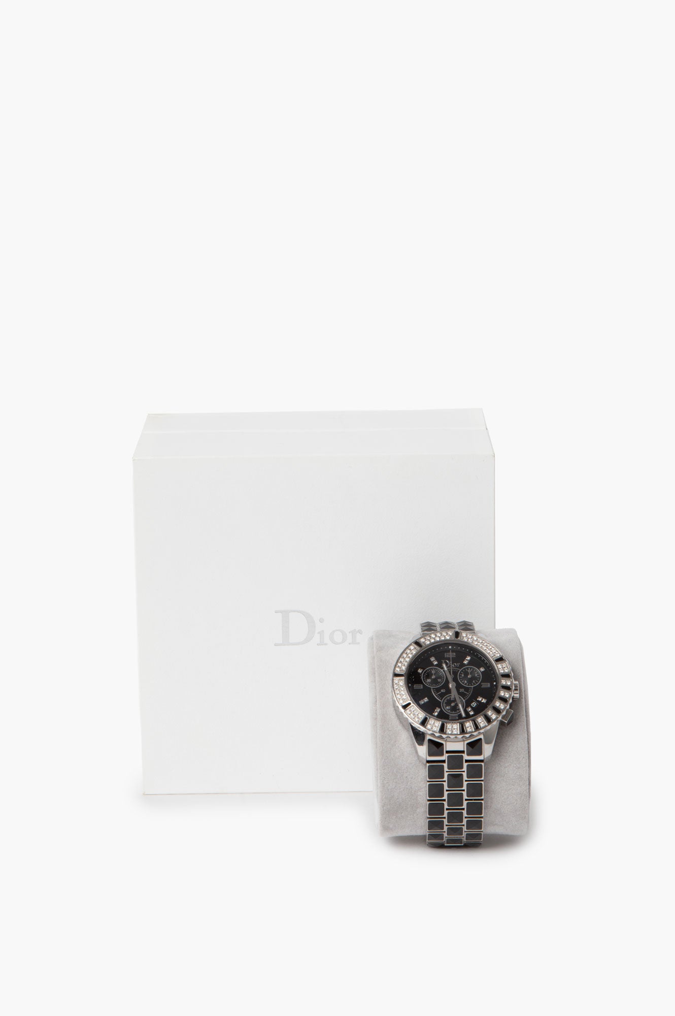 Christian Dior Black 38mm Stainless Steel Diamond Christal Watch
