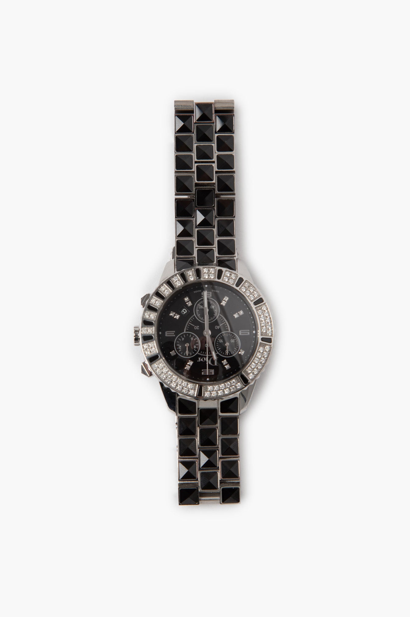 Christian Dior Black 38mm Stainless Steel Diamond Christal Watch
