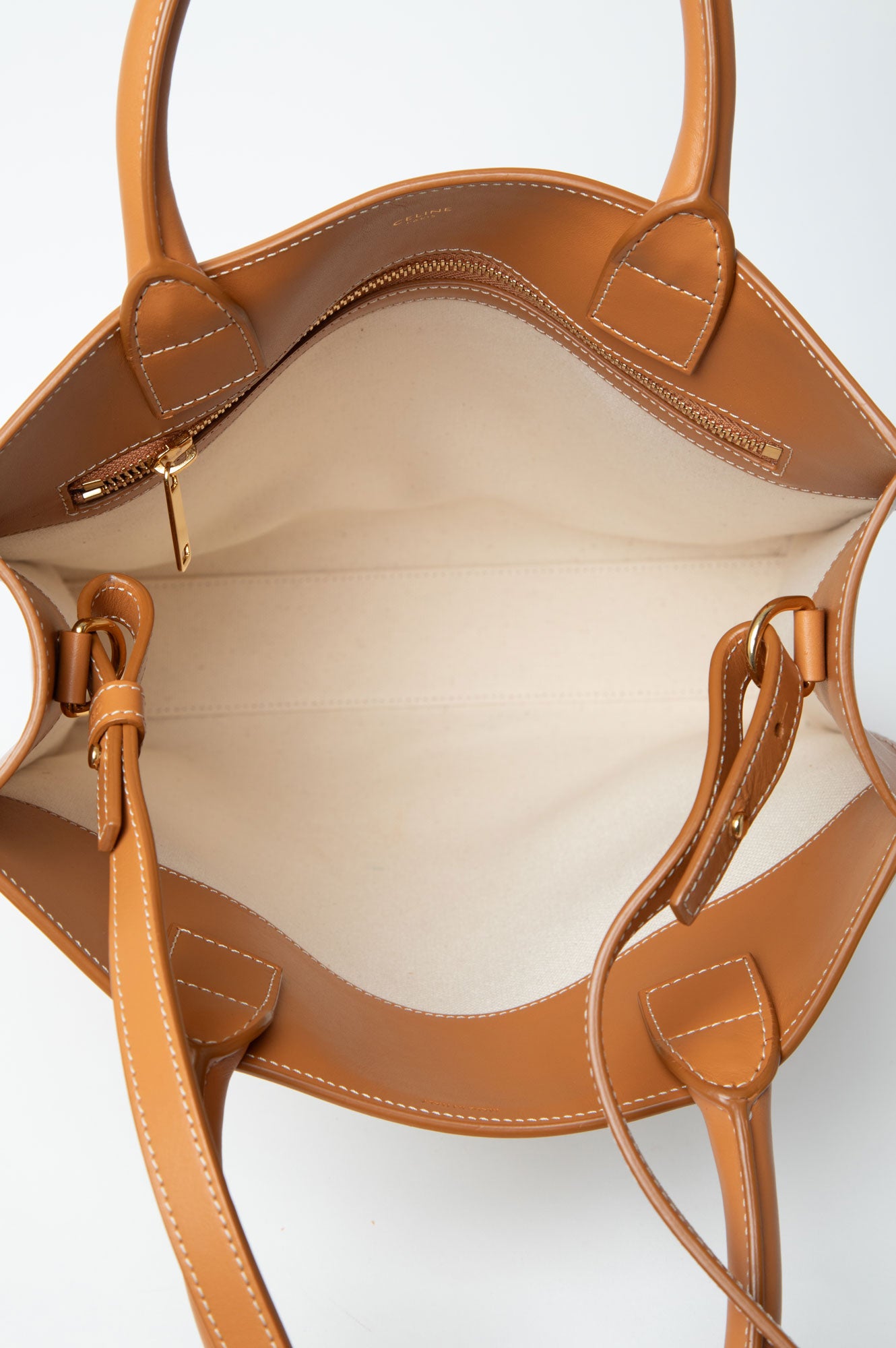 Celine Beige Small Canva Vertical Cabas Bag