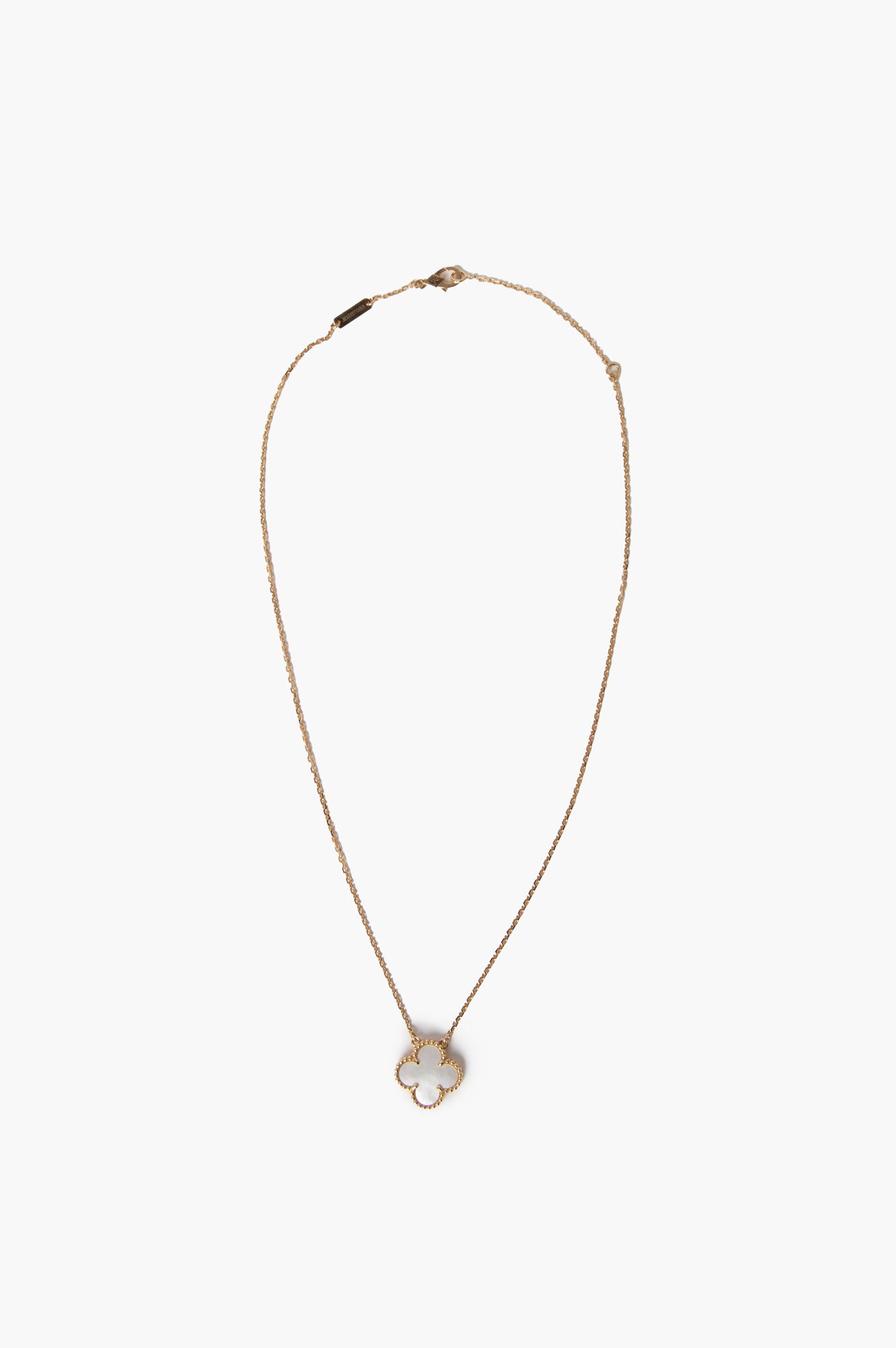 Van Cleef & Arpels Vintage Alhambra 18K Yellow Gold MOP Necklace
