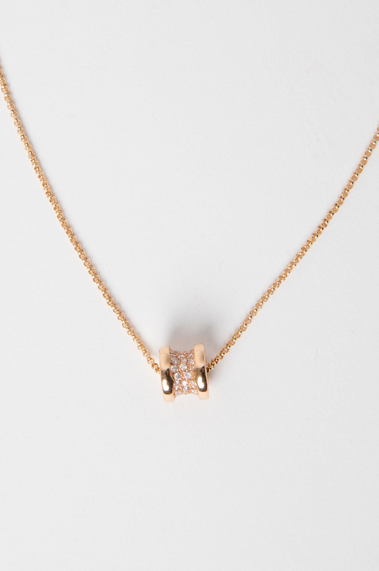 Bvlgari 18K Yellow Gold B.Zero1 Diamond Necklace