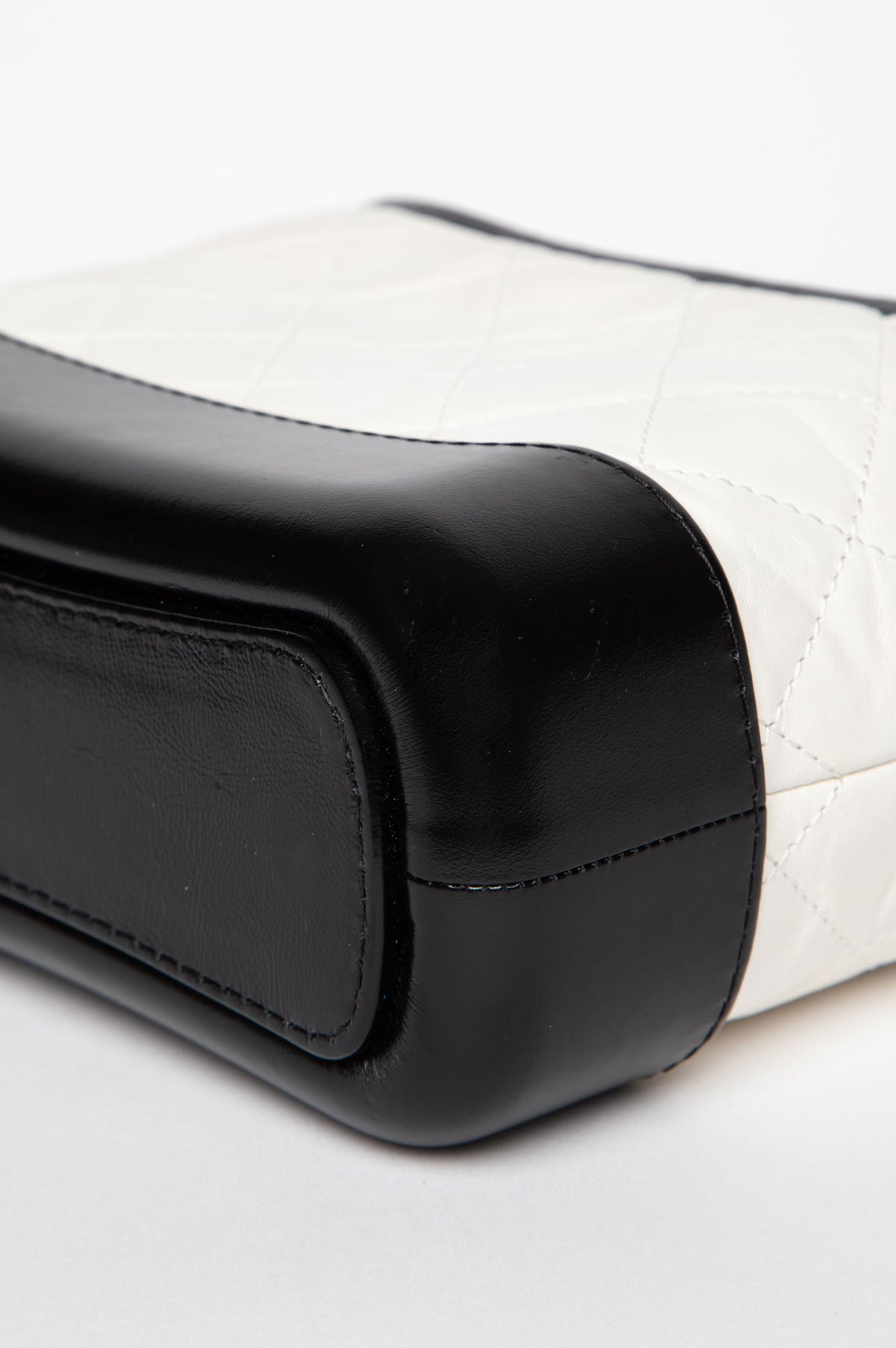 Chanel Black & White Aged Calfskin Small Gabrielle Bag