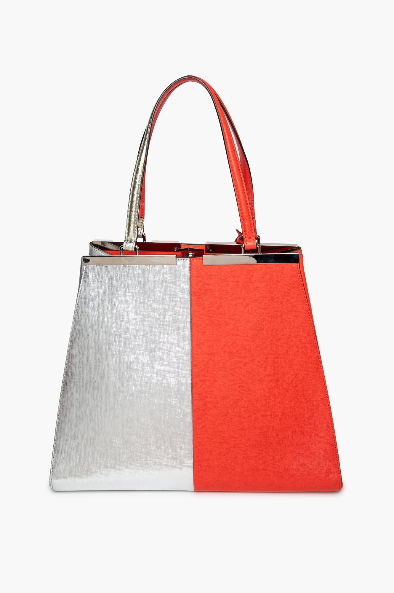 Fendi Red/Silver Bi-Colour 3Jours Tote Bag