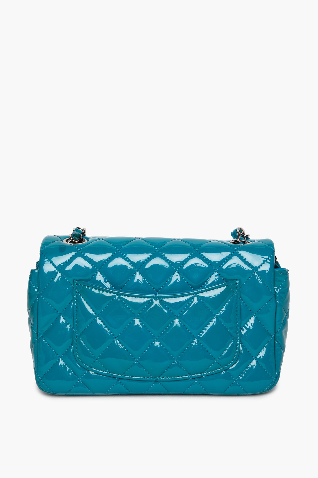 Chanel Turquoise Patent Mini Rectangular Flap Bag