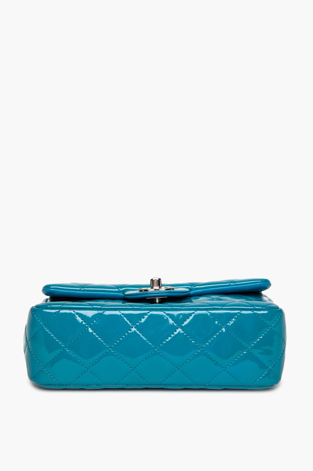 Chanel Turquoise Patent Mini Rectangular Flap Bag