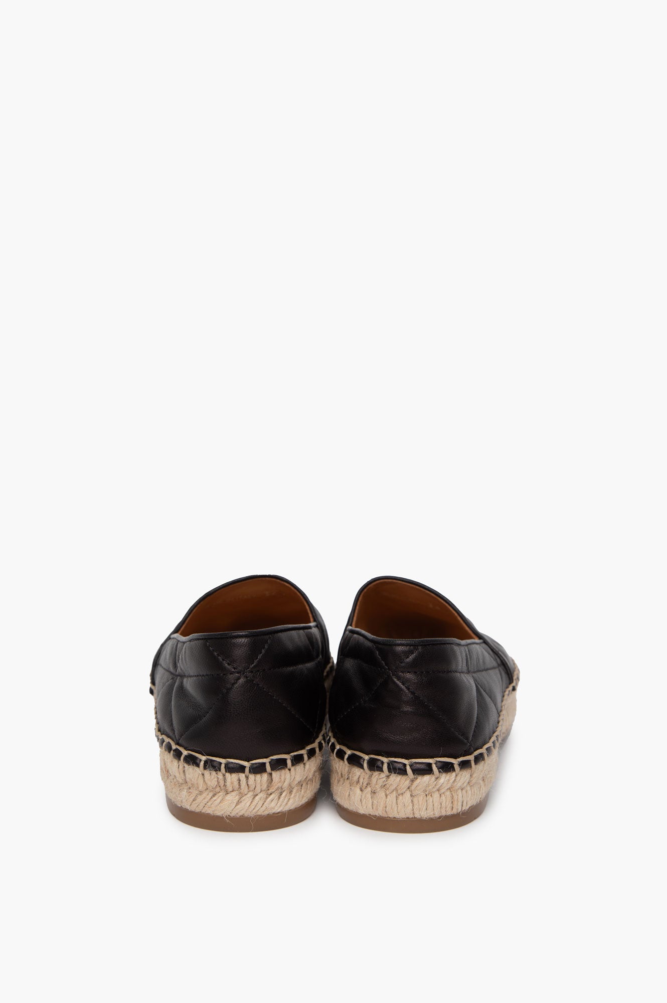 Prada Nappa Leather Espadrilles In Black Size 36.5
