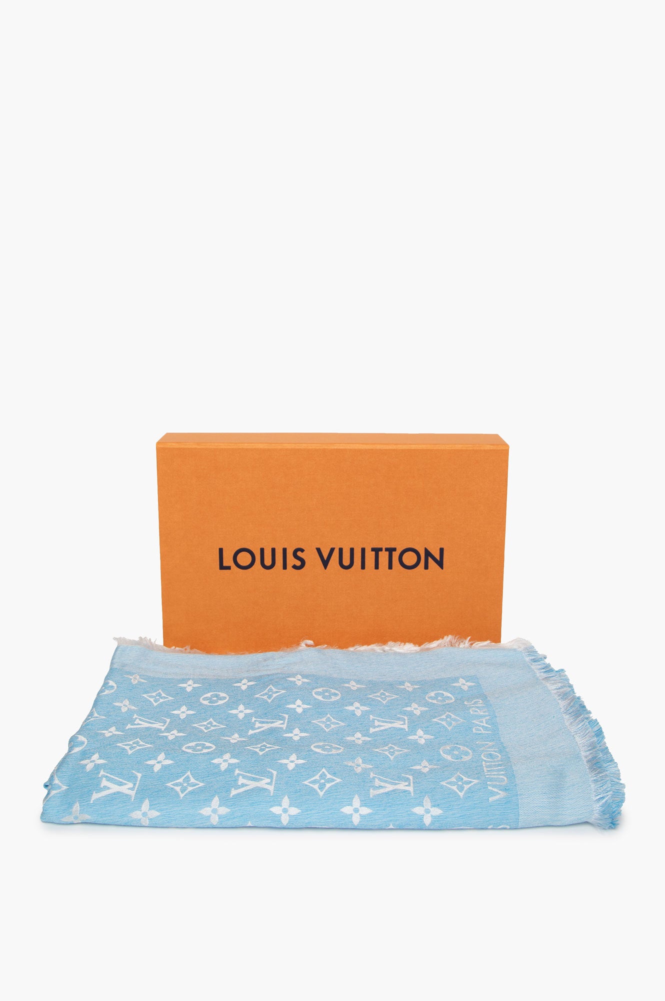 Louis Vuitton Blue Monogram Square Shawl 140x140