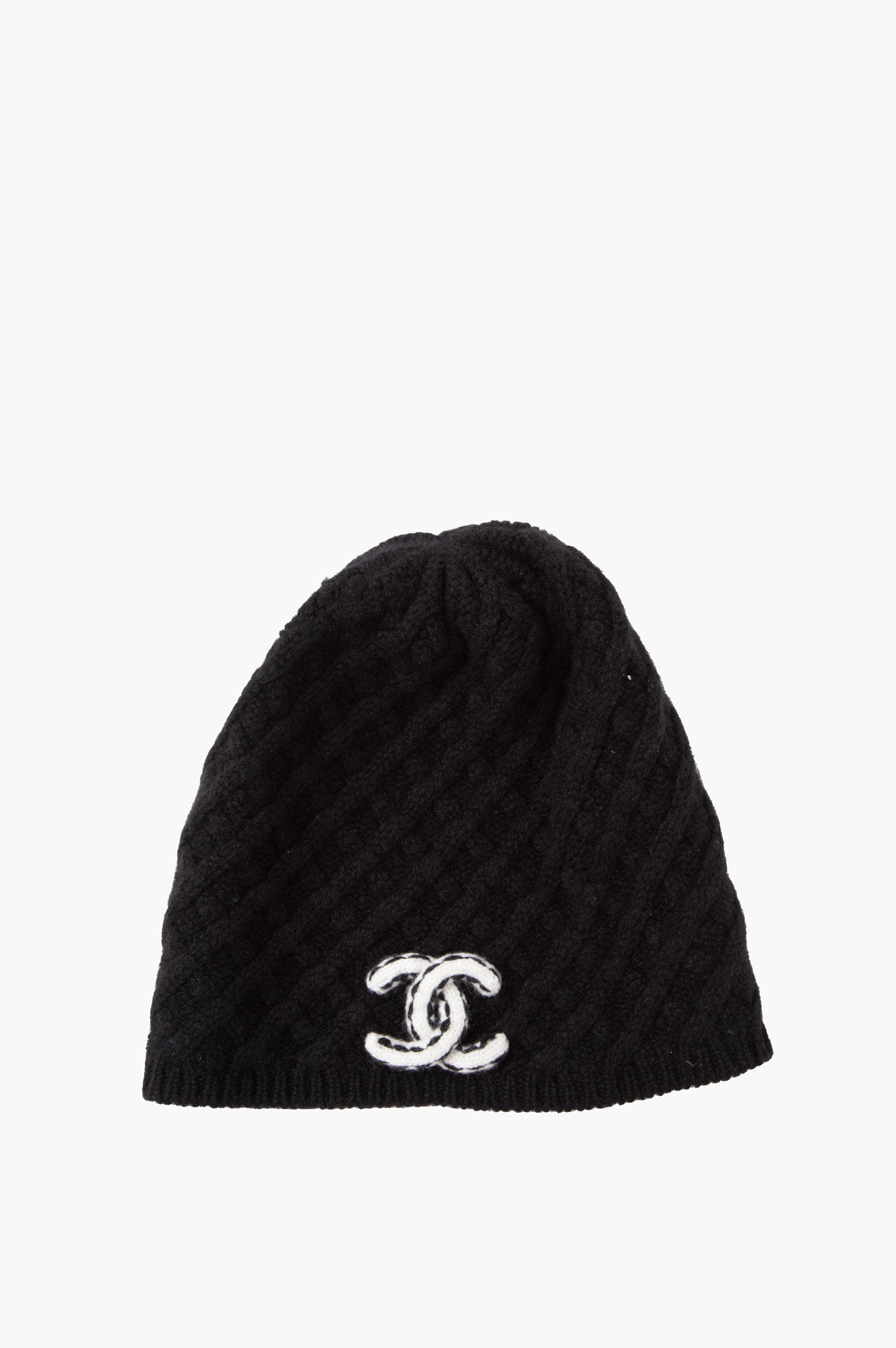 Chanel Black CC Logo Beanie