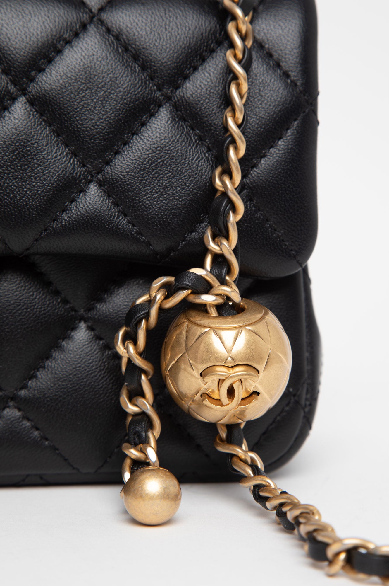 Chanel 2023 Classic Mini Rectangle Pearl Crush Flap Lambskin Bag