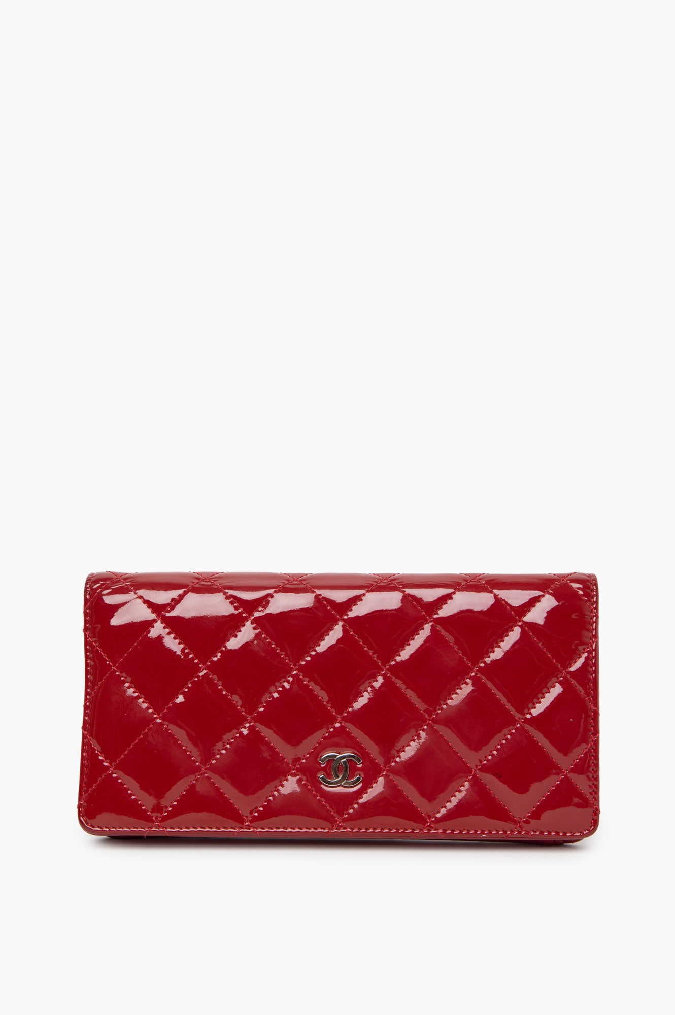 Chanel Red Patent Leather Bifold Wallet