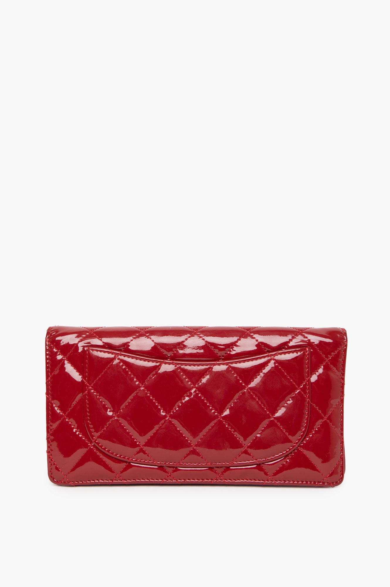 Chanel Red Patent Leather Bifold Wallet