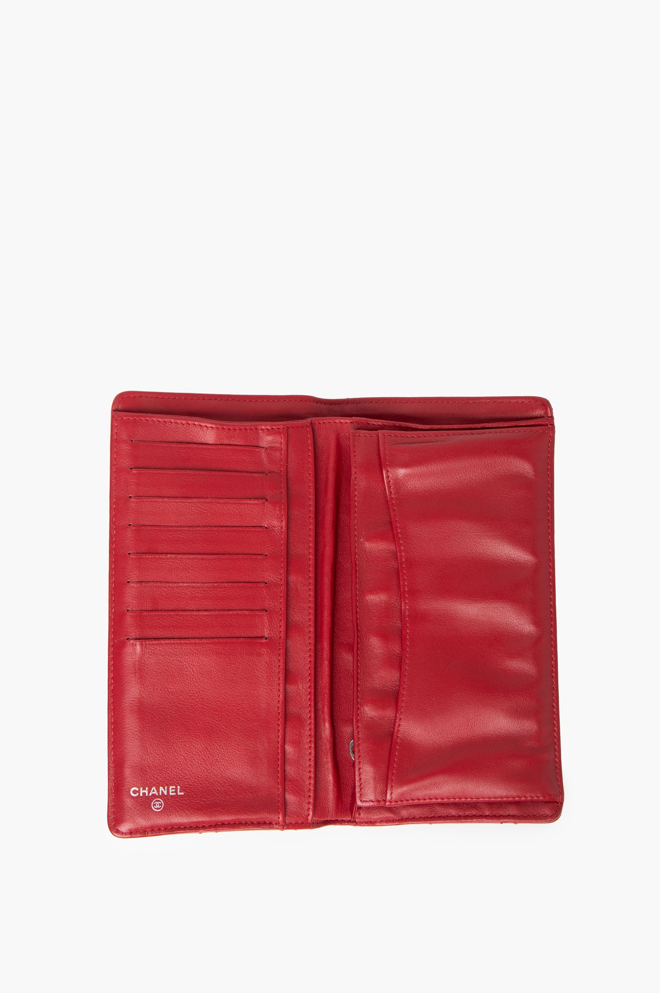 Chanel Red Patent Leather Bifold Wallet