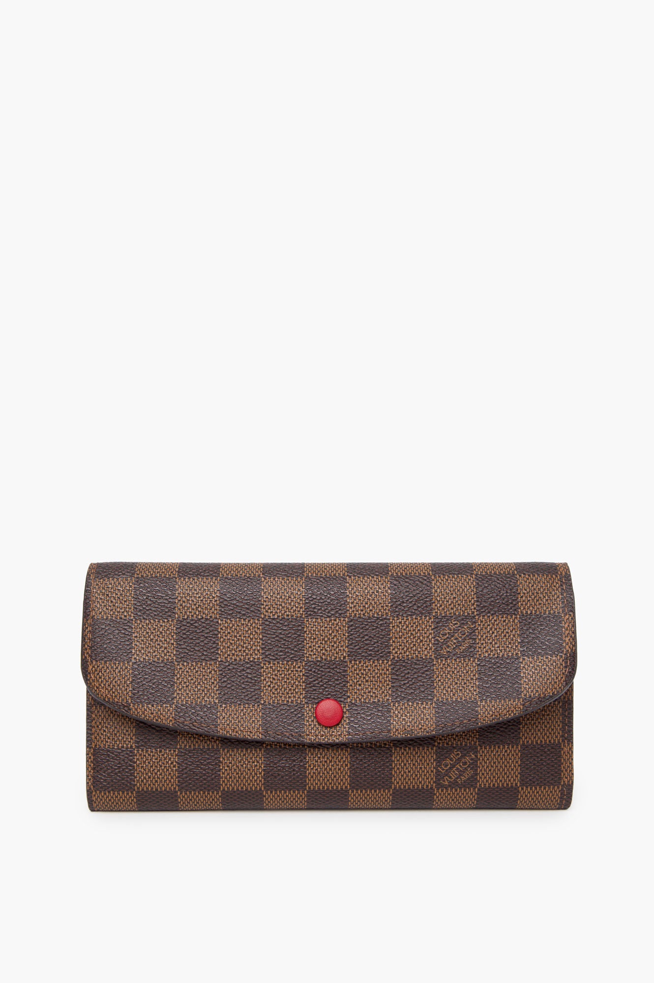 Louis Vuitton Damier Ebene Red Snap Wallet