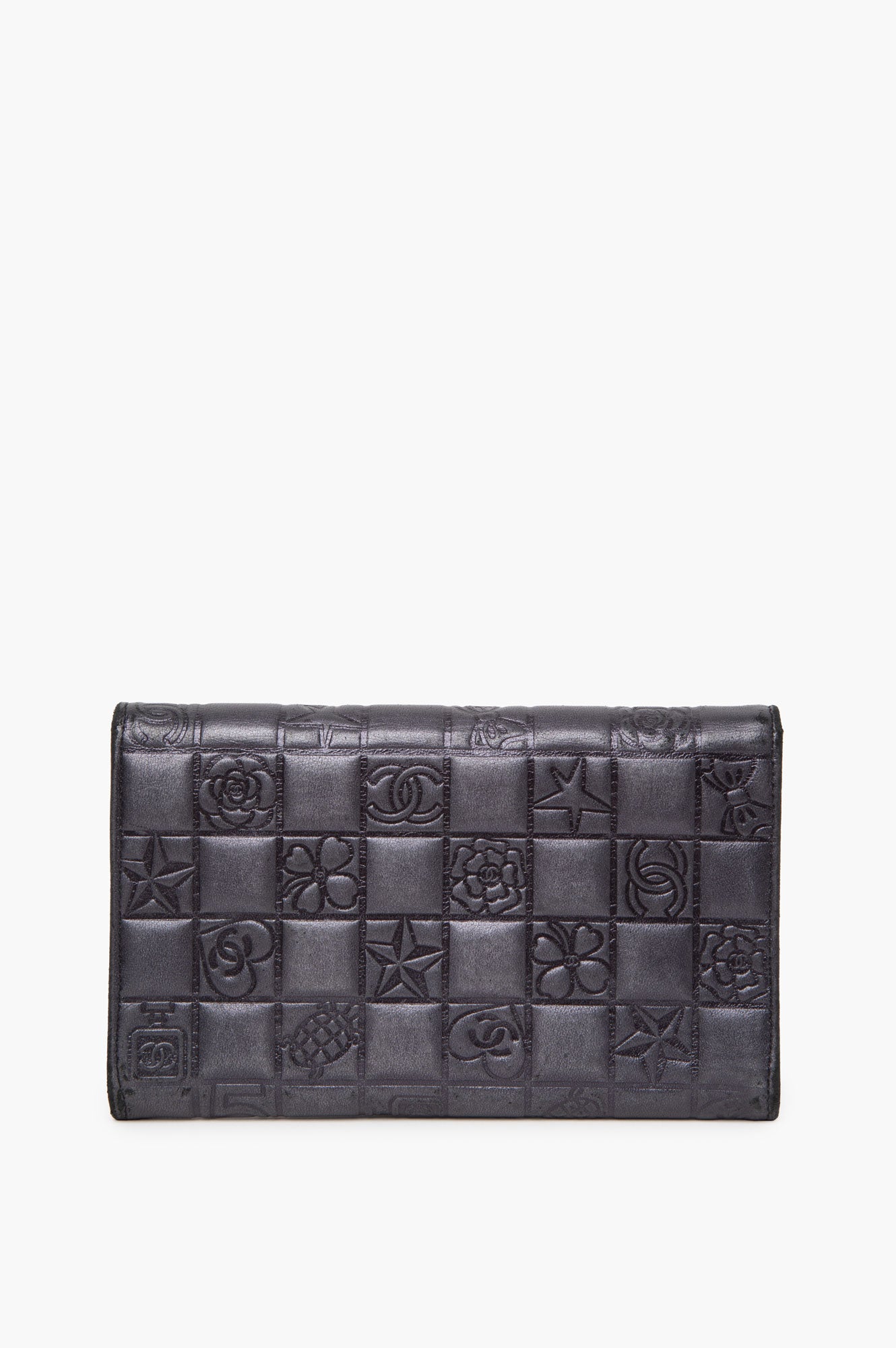 Chanel 2006 Black Emboss Leather Wallet