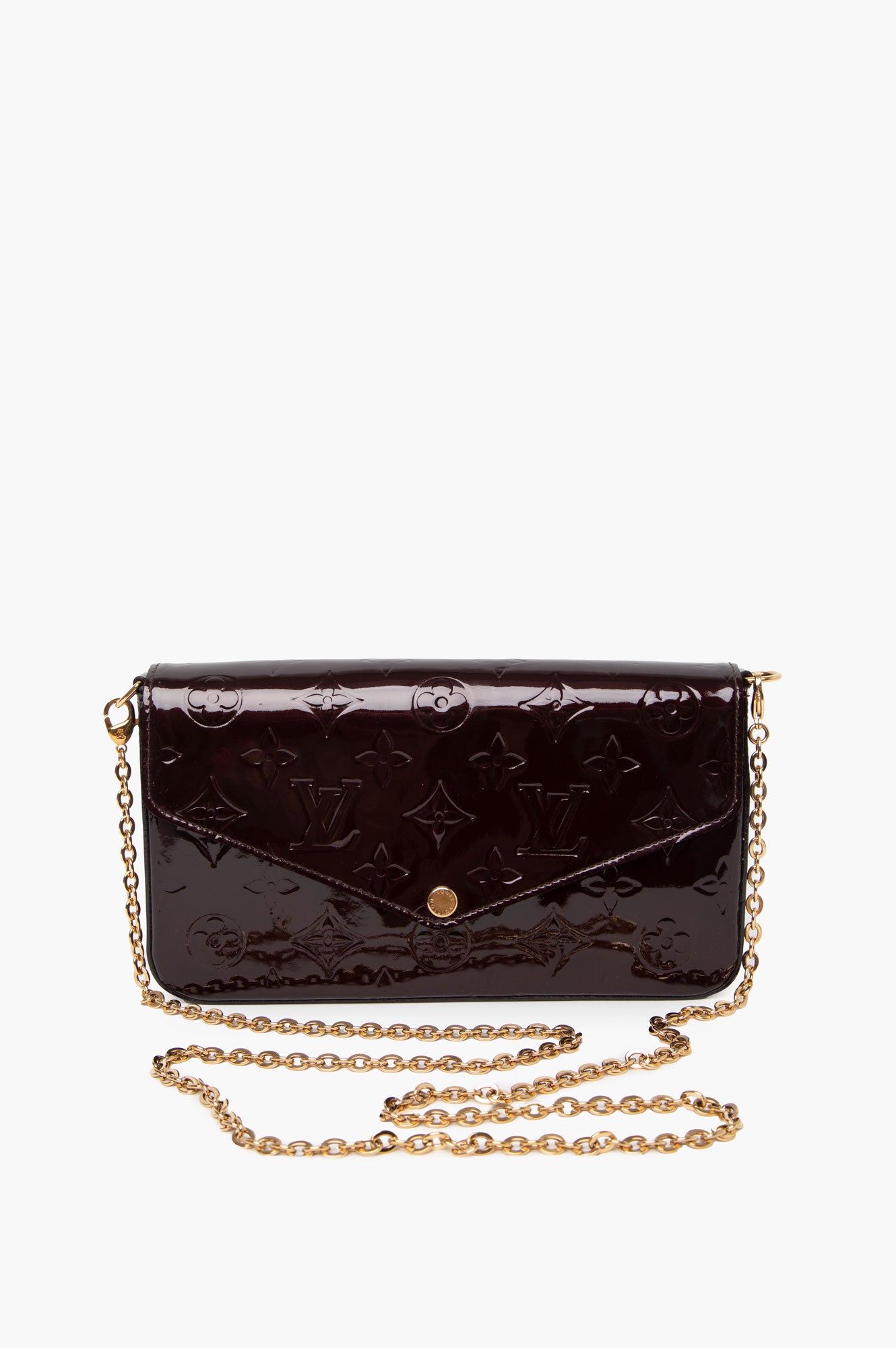 Louis Vuitton Burgundy Vernis Pochette Felicie Crossbody Bag