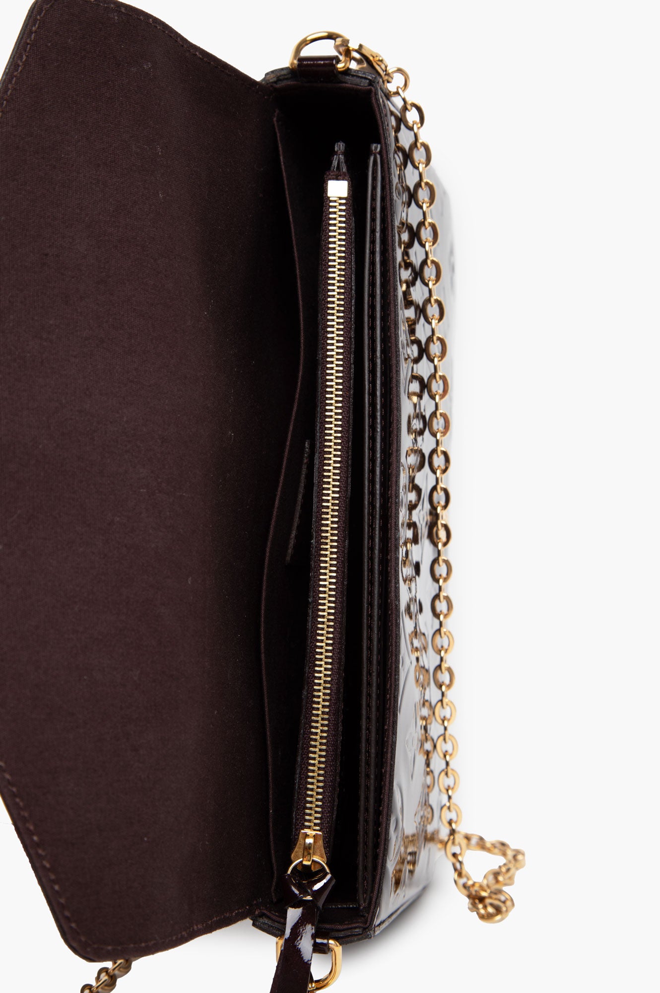 Louis Vuitton Burgundy Vernis Pochette Felicie Crossbody Bag