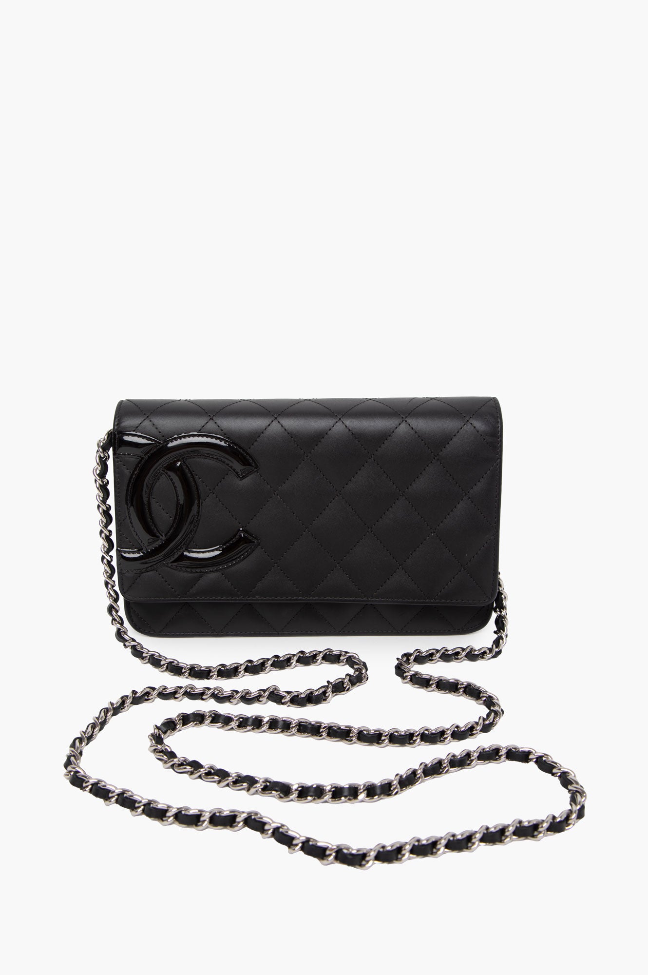 Chanel Black Cambon Line Calfskin Wallet On Chain
