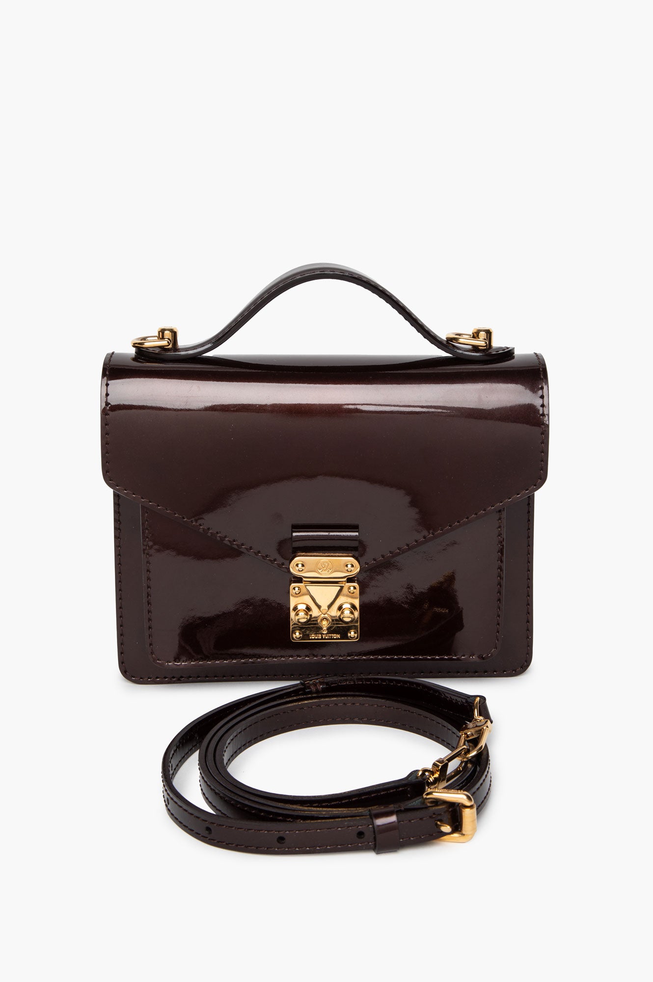 Louis Vuitton Amarante Vernis BB Monceau Satchel