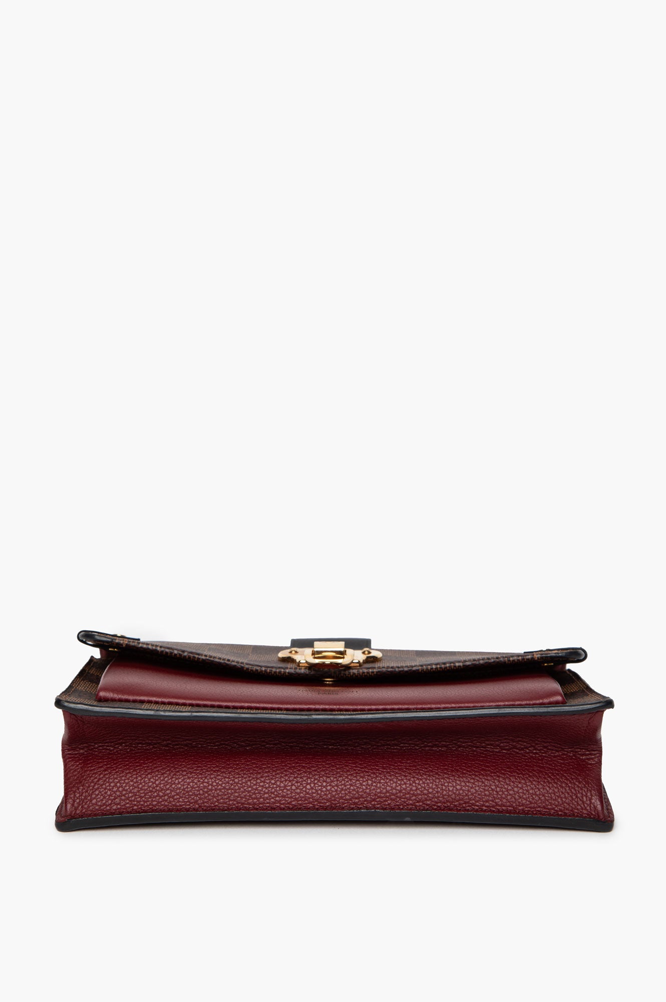 Louis Vuitton Burgundy Damier Ebene Vavin Chain Wallet