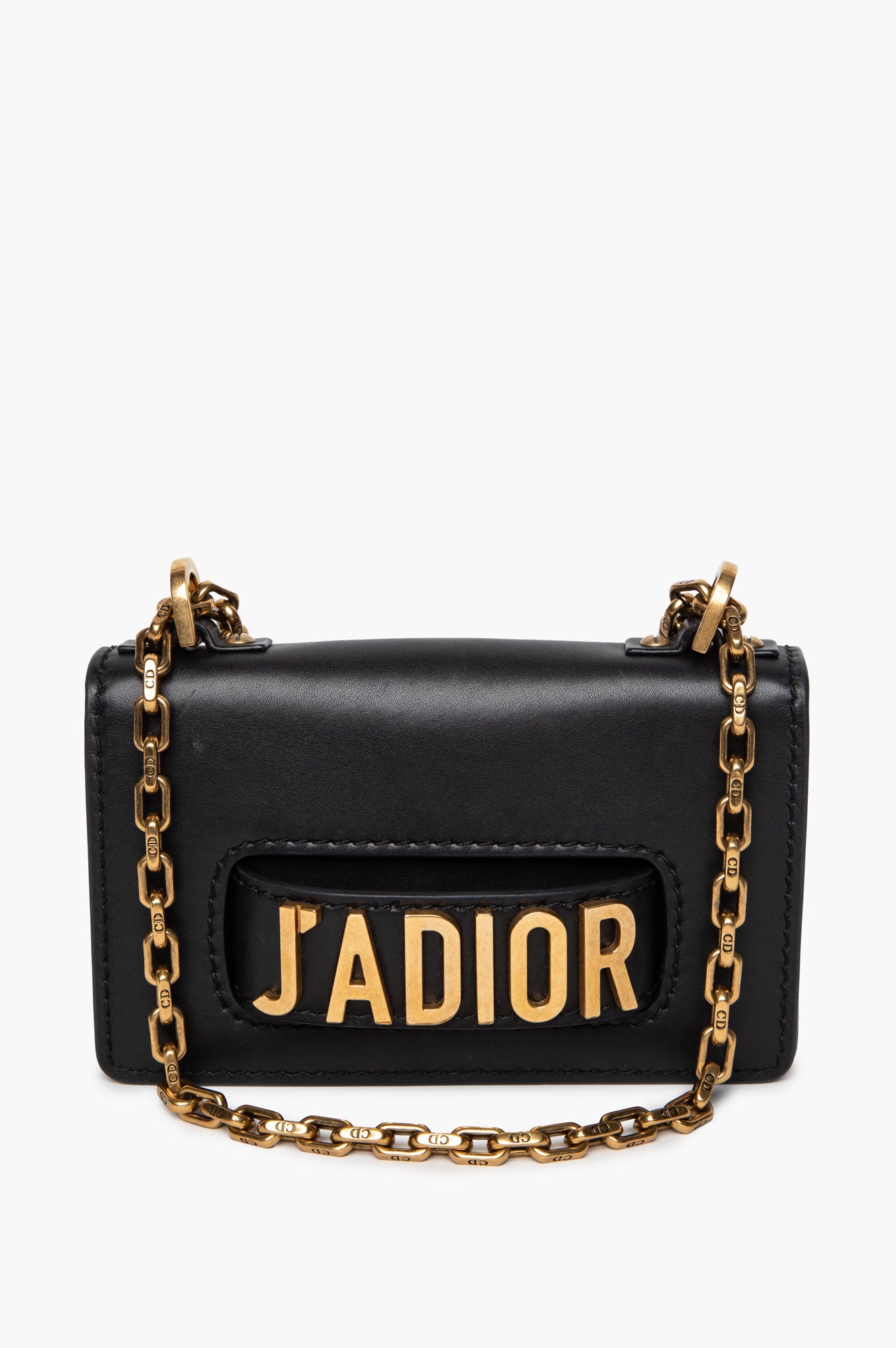 Christian Dior Black Calfskin Mini J'adior Chain Flap Bag