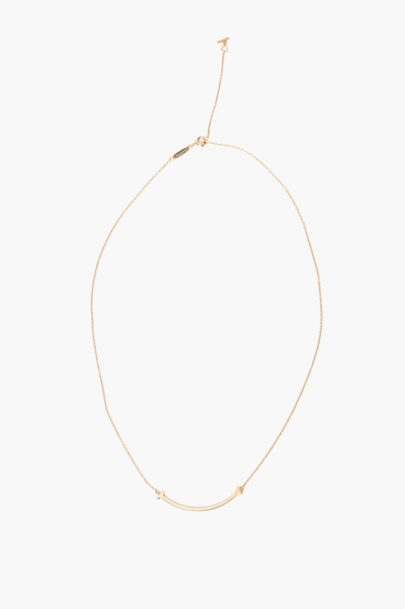 Tiffany & Co. 18k Gold Small T Smile Necklace