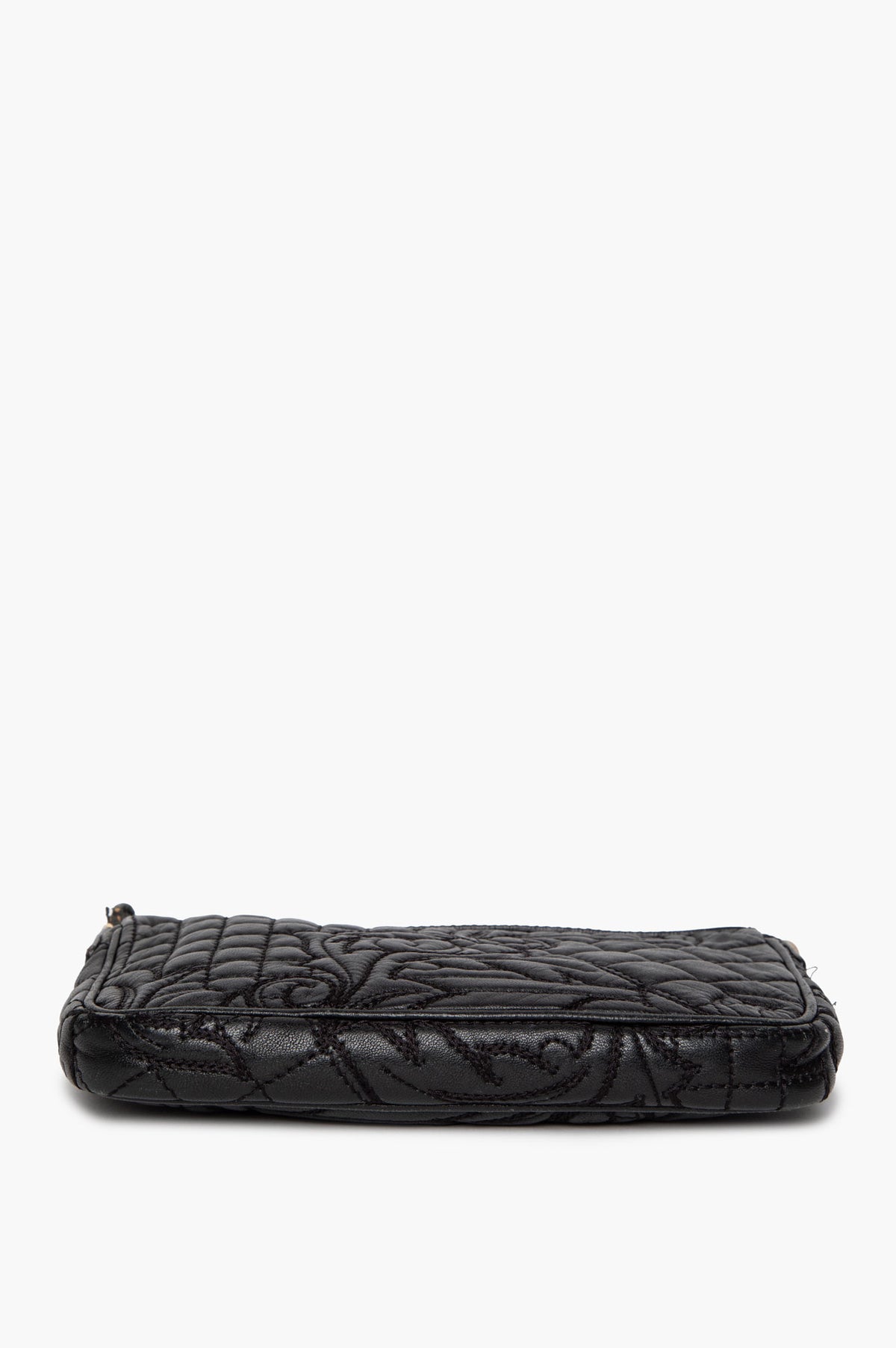 Versace Baroque Quilted Black Leather Vanitas Chain Bag