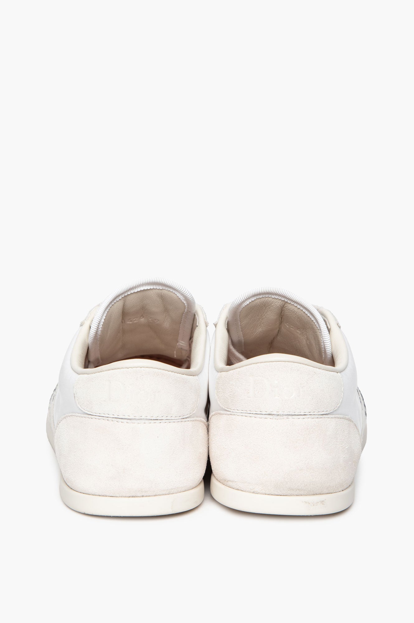 Christian Dior White Suede Ribbon Sneakers Size 39