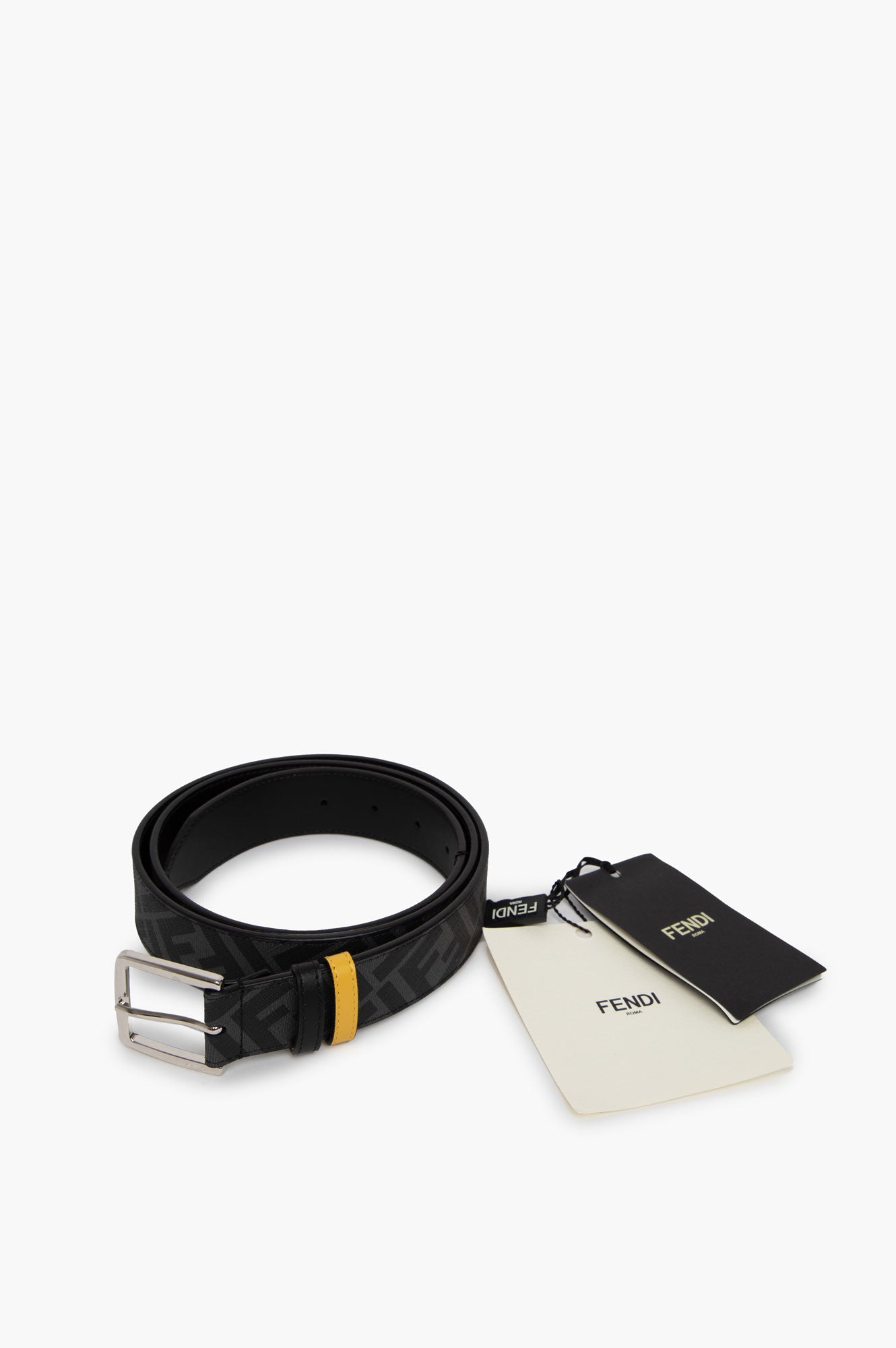Fendi Black Diagonal Belt Size 110