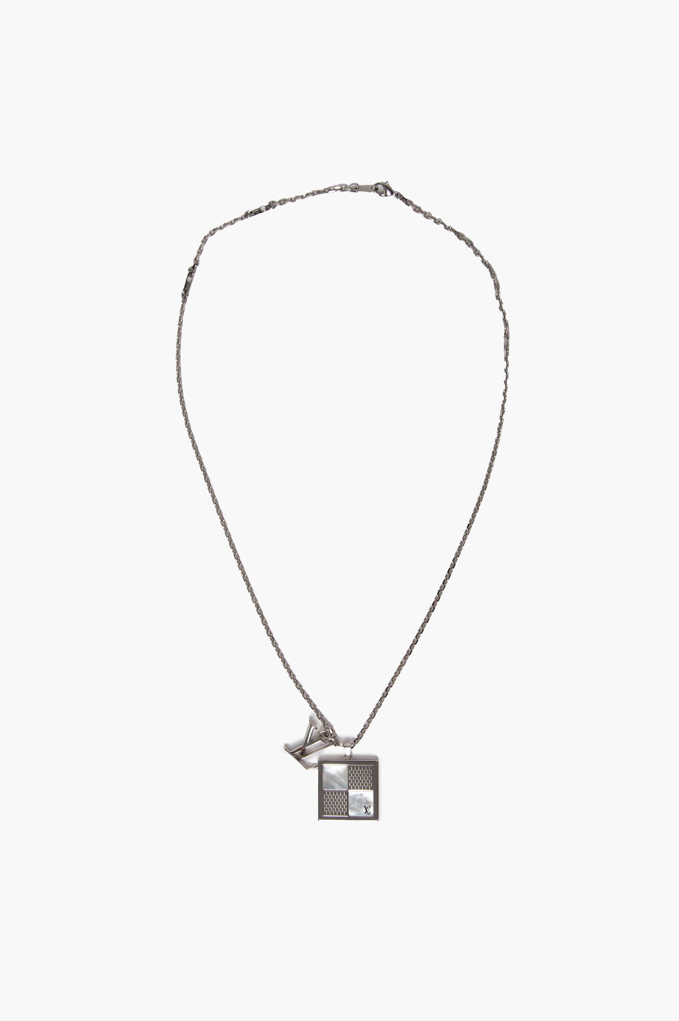 Louis Vuitton Silver Dandy Logo Necklace