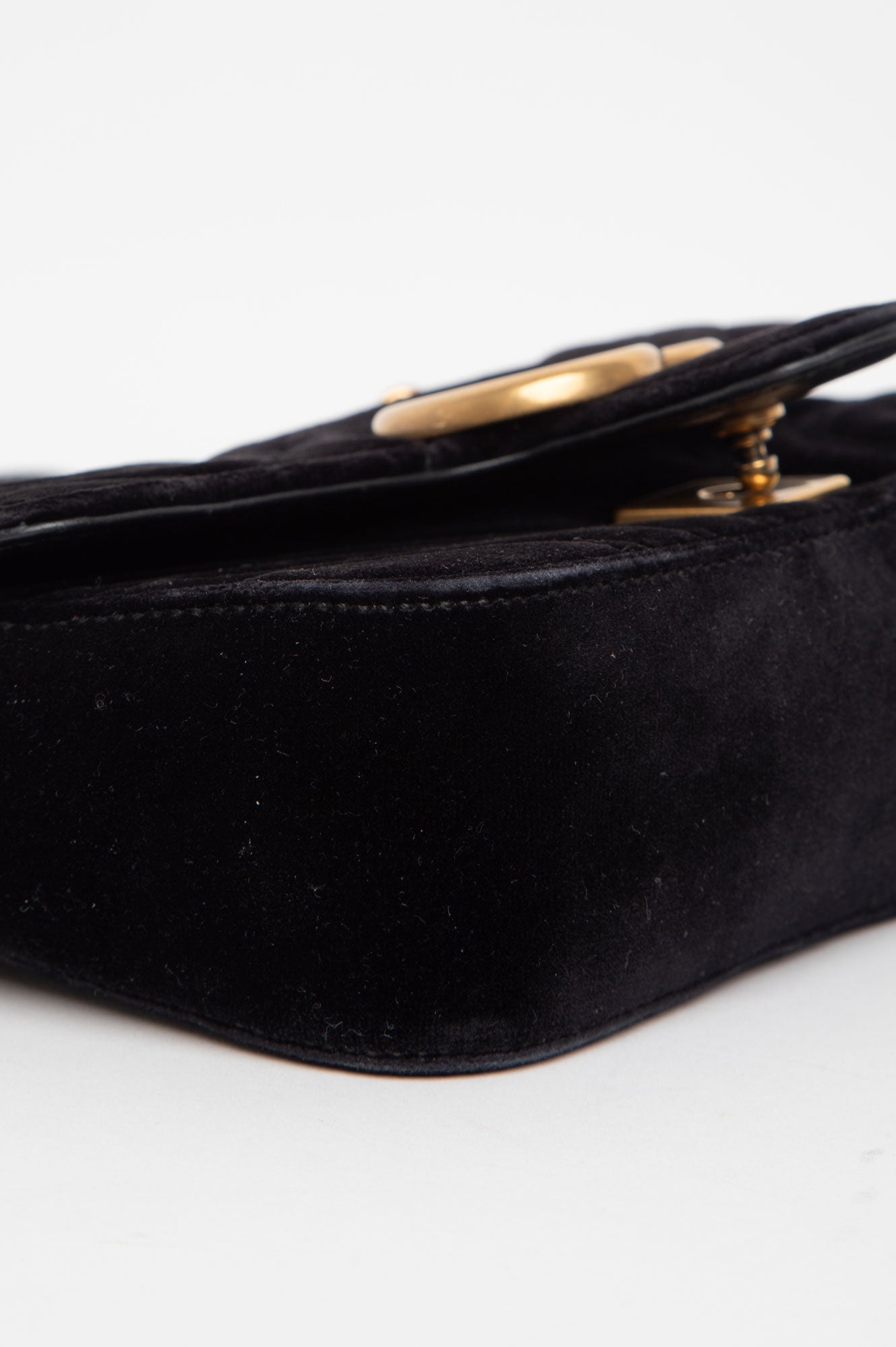 Gucci Black GG Marmont Mini Velvet Bag