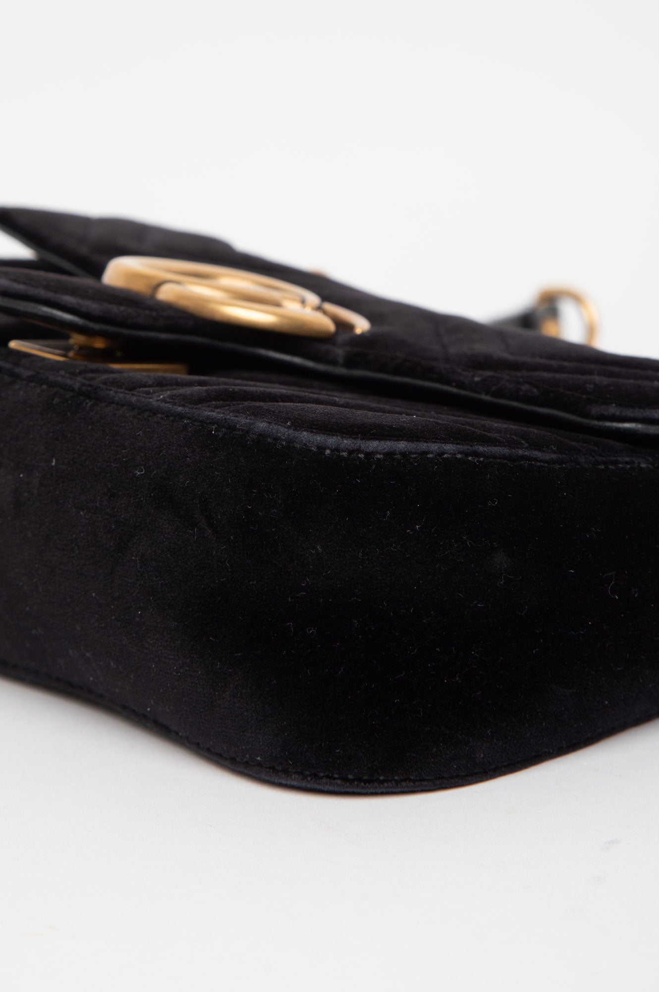 Gucci Black GG Marmont Mini Velvet Bag