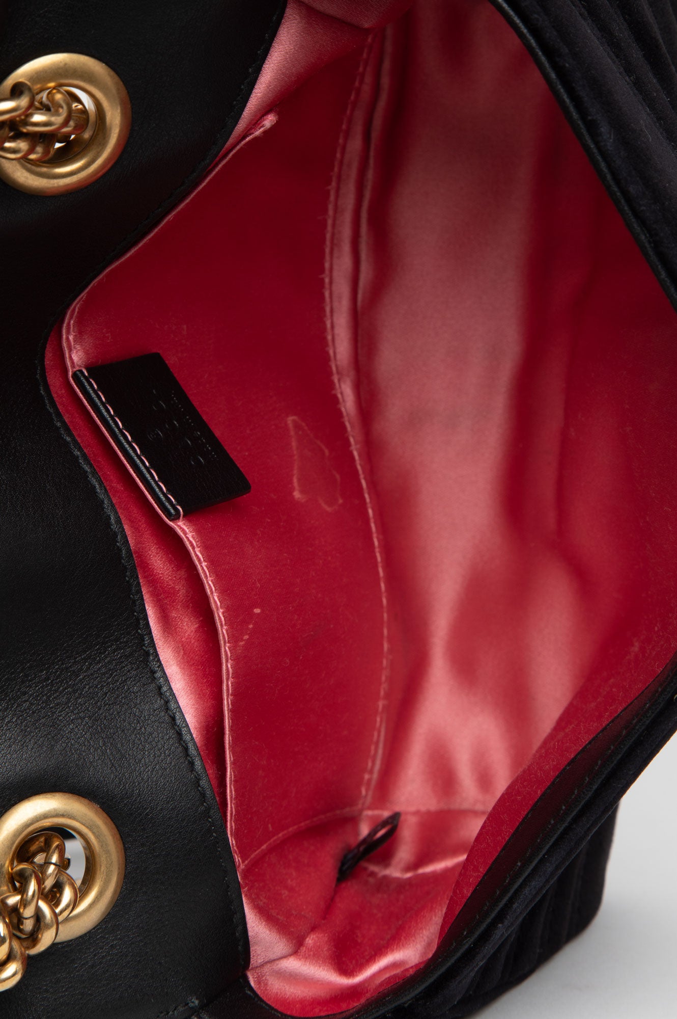 Gucci Black GG Marmont Mini Velvet Bag