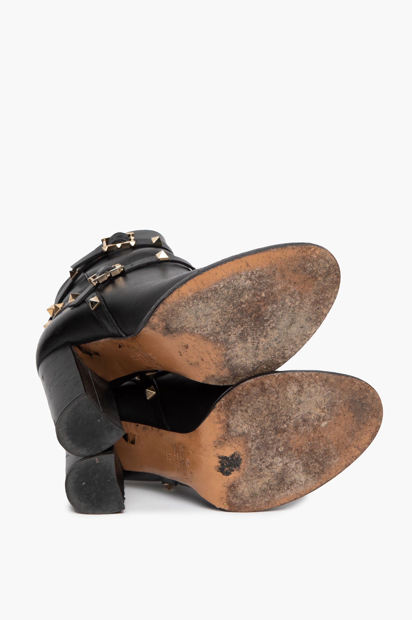 Valentino Black Rockstud Ankle Boots Size 36