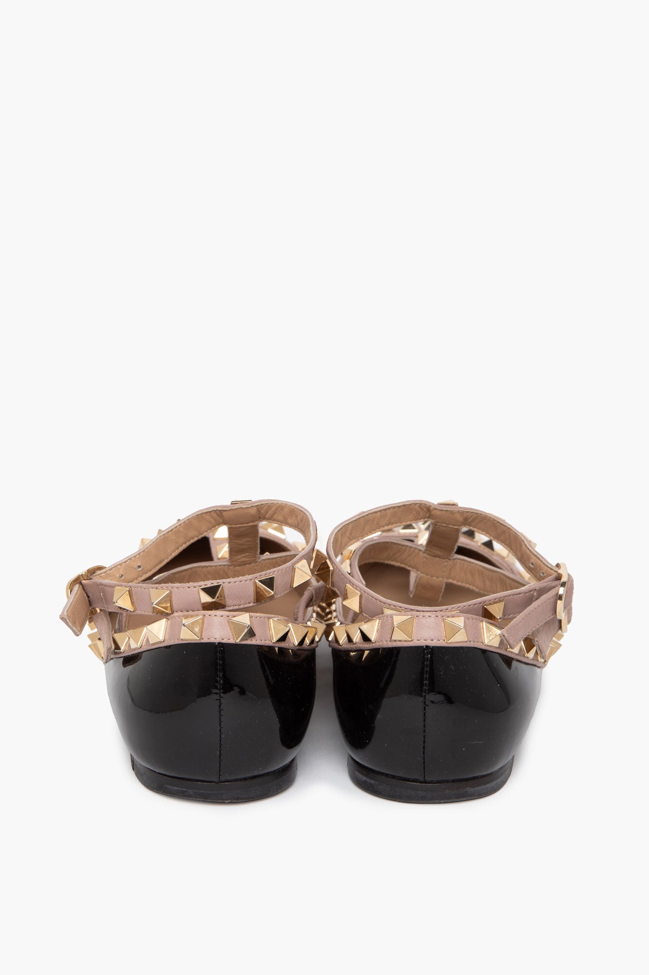 Valentino Black Patent Rockstud Ballet Flats Size 36.5