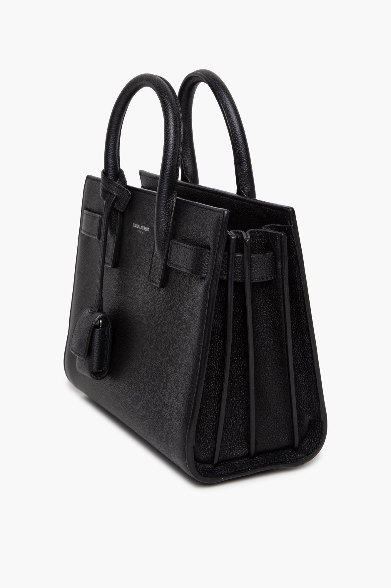 Saint Laurent Black Grained Calfskin Nano Sac De Jour