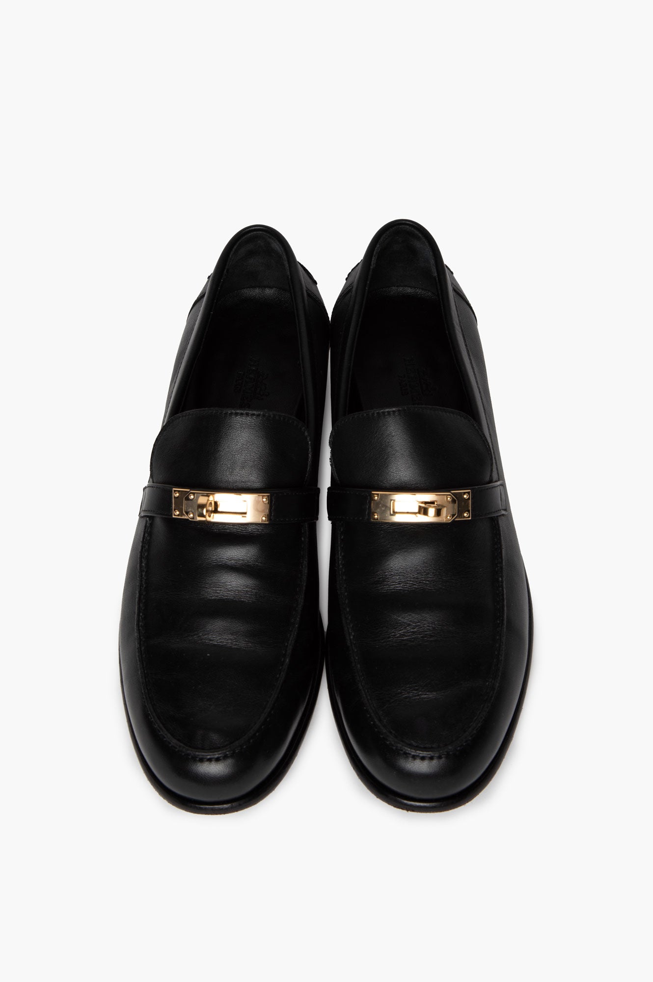 Hermes Black Leather GHW Destin Loafer Size 40